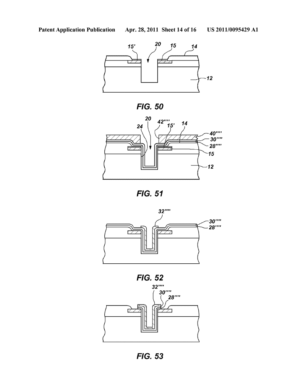 METHODS FOR FABRICATING AND FILLING CONDUCTIVE VIAS AND CONDUCTIVE VIAS SO FORMED - diagram, schematic, and image 15