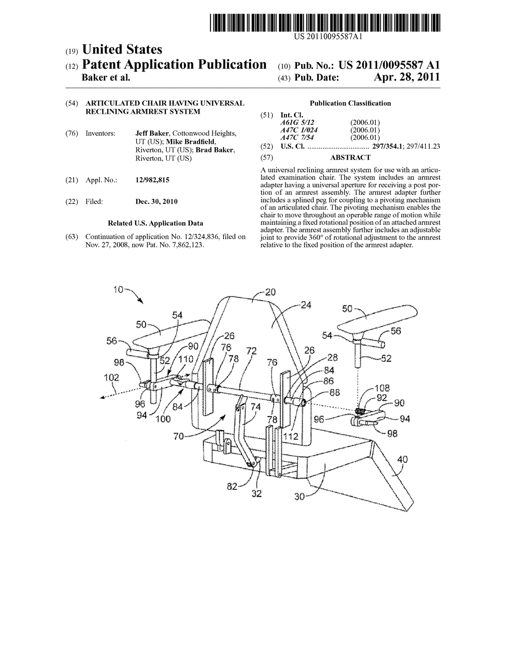 ARTICULATED CHAIR HAVING UNIVERSAL RECLINING ARMREST SYSTEM - diagram, schematic, and image 01