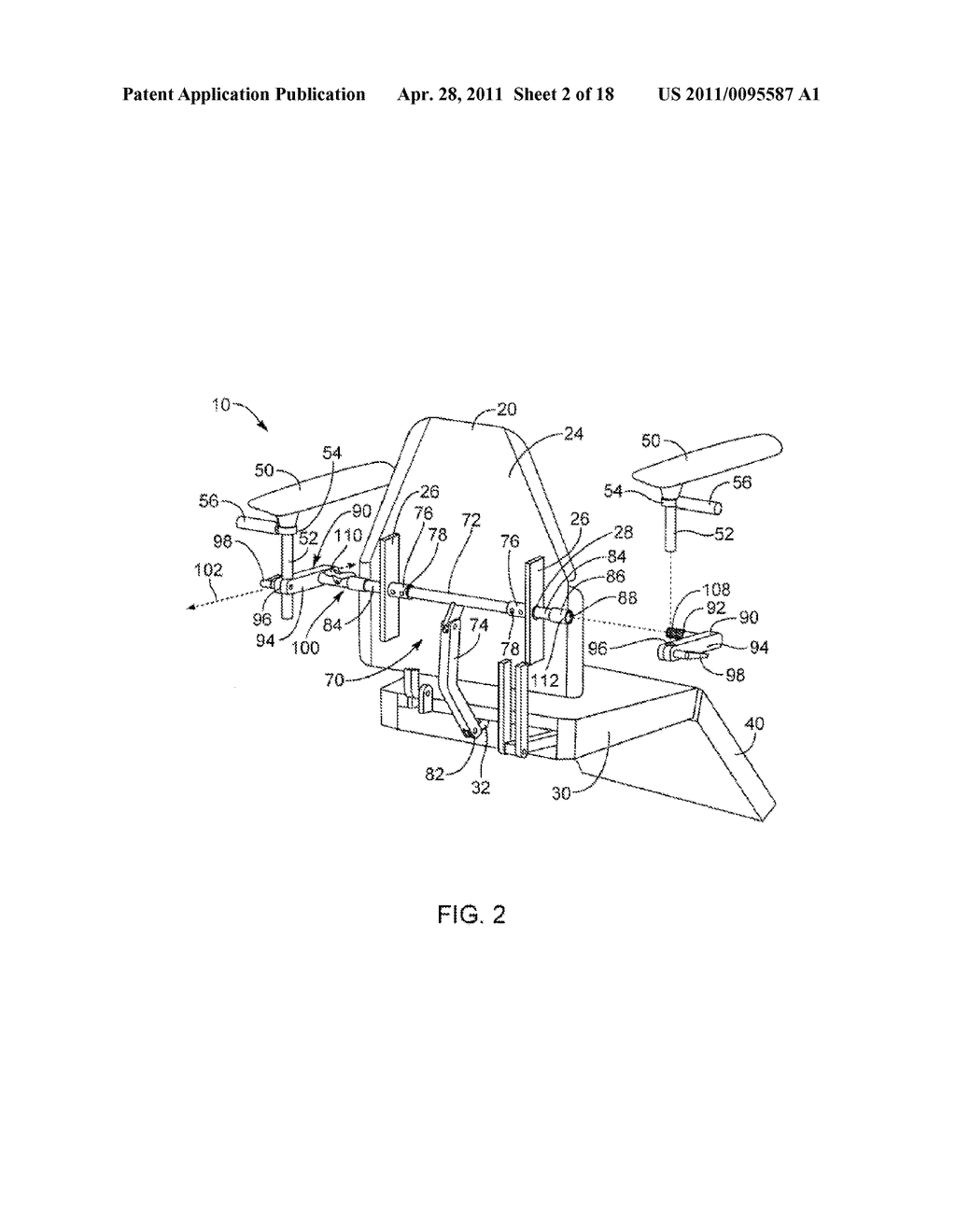 ARTICULATED CHAIR HAVING UNIVERSAL RECLINING ARMREST SYSTEM - diagram, schematic, and image 03