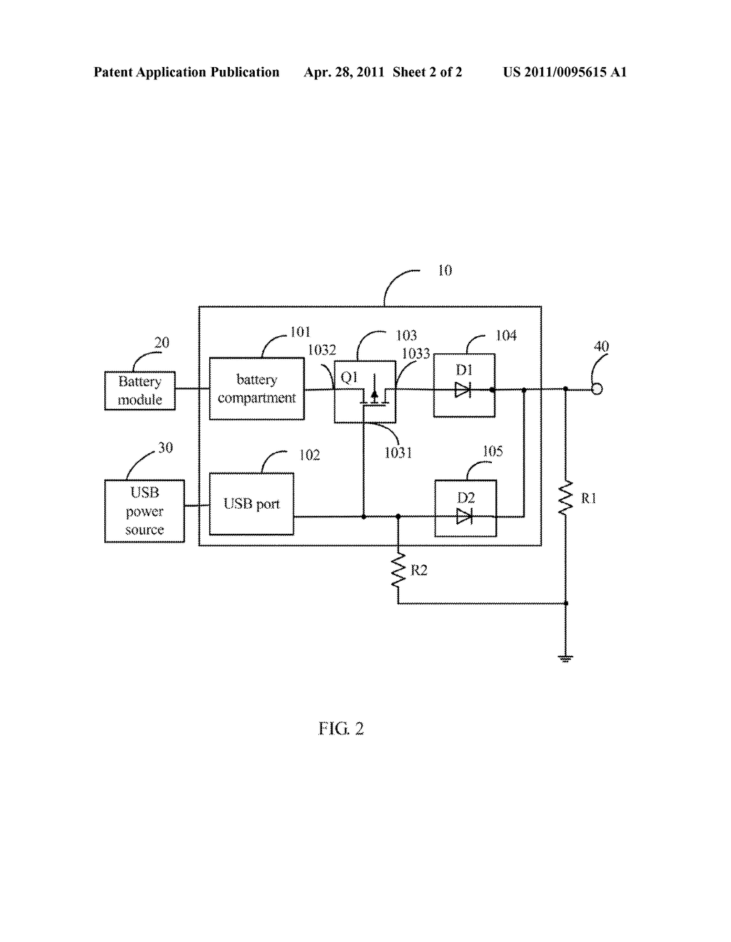 POWER SOURCE SELECTION CIRCUIT AND ELECTRONIC DEVICE USING THE SAME - diagram, schematic, and image 03