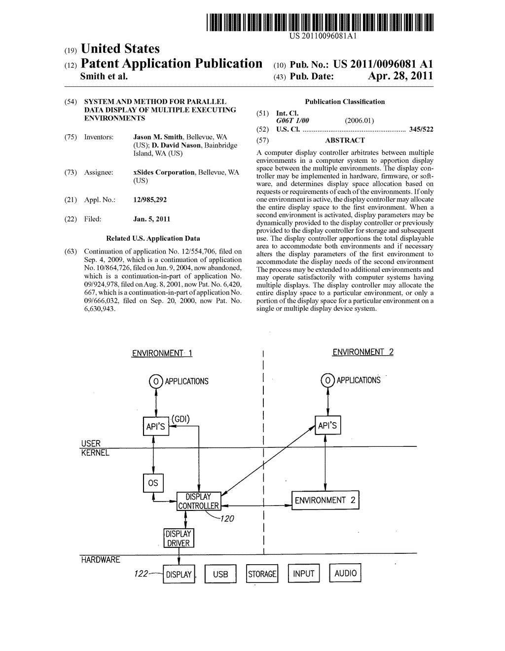 SYSTEM AND METHOD FOR PARALLEL DATA DISPLAY OF MULTIPLE EXECUTING ENVIRONMENTS - diagram, schematic, and image 01