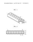 Light emitting diode array including apertures, line printer head, and method of manufacturing the light emitting diode array diagram and image