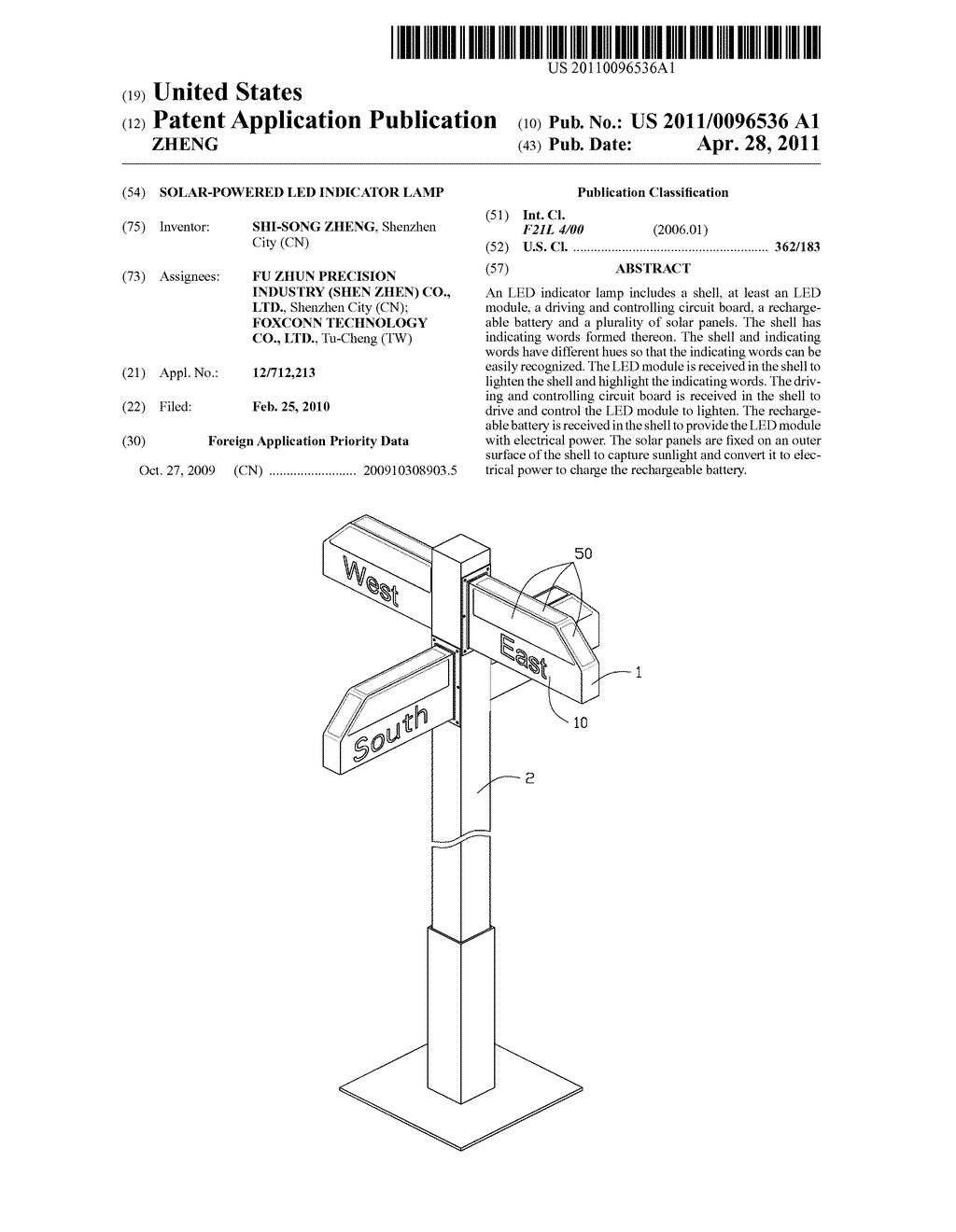 SOLAR-POWERED LED INDICATOR LAMP - diagram, schematic, and image 01