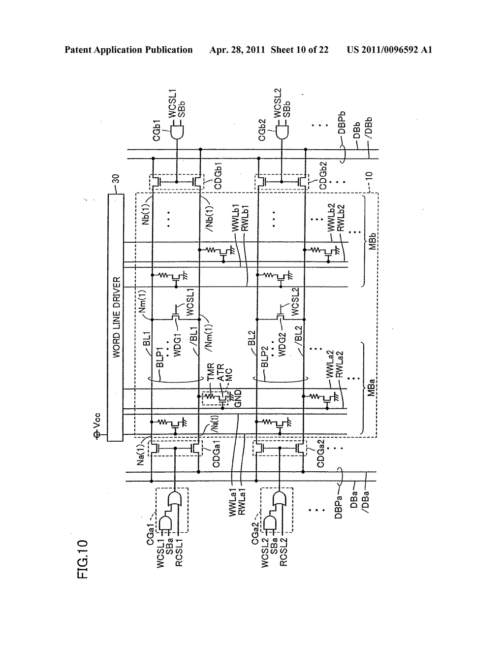 THIN FILM MAGNETIC MEMORY DEVICE WRITING DATA WITH BIDIRECTIONAL CURRENT - diagram, schematic, and image 11