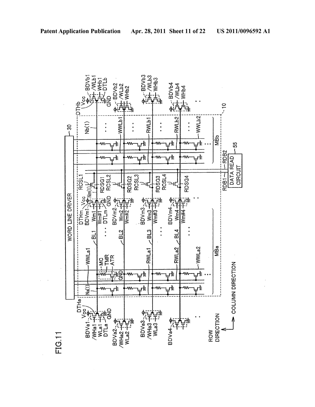 THIN FILM MAGNETIC MEMORY DEVICE WRITING DATA WITH BIDIRECTIONAL CURRENT - diagram, schematic, and image 12