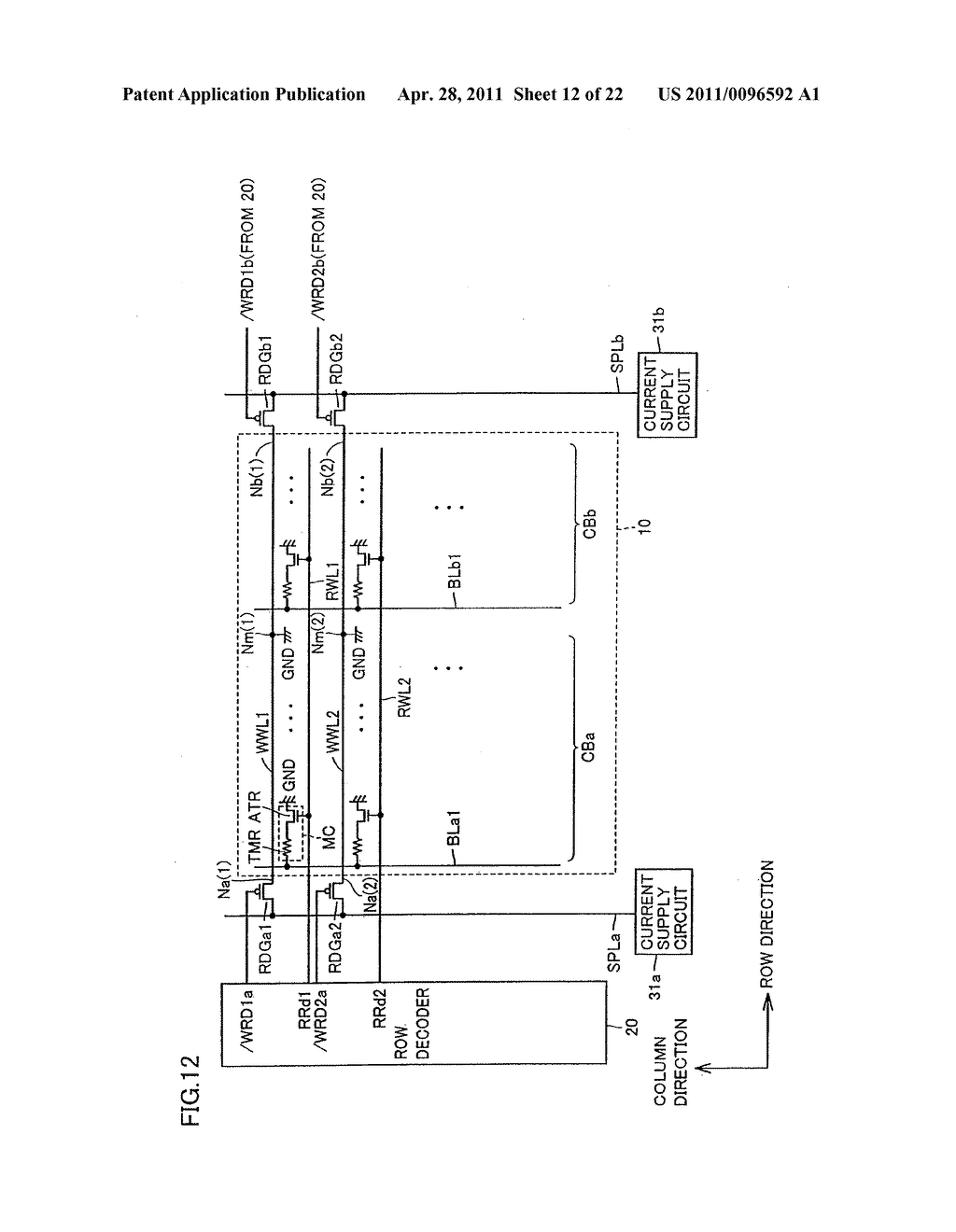 THIN FILM MAGNETIC MEMORY DEVICE WRITING DATA WITH BIDIRECTIONAL CURRENT - diagram, schematic, and image 13