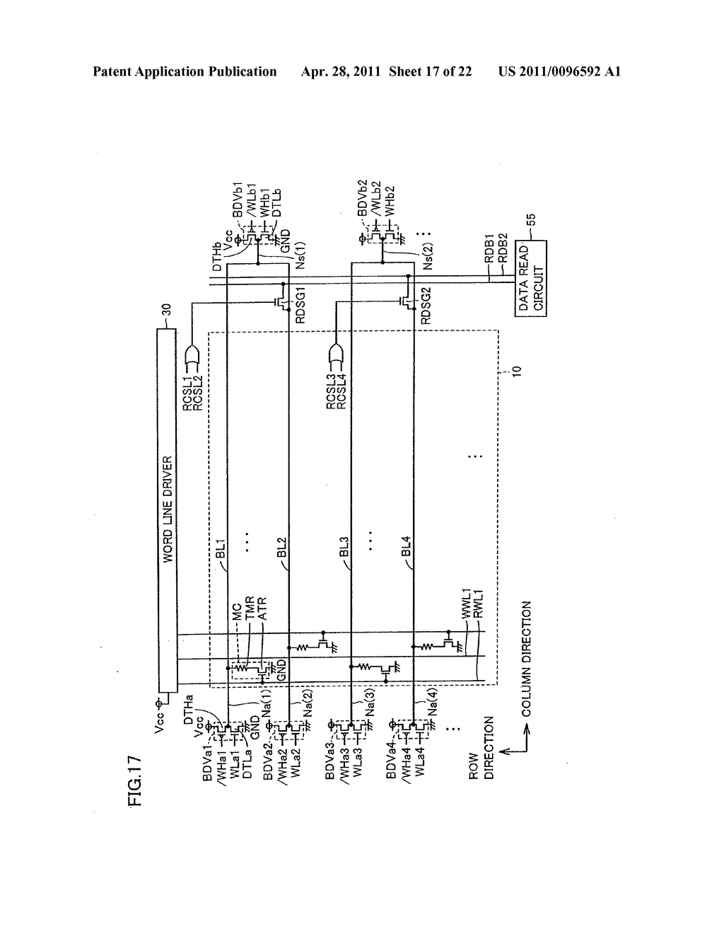 THIN FILM MAGNETIC MEMORY DEVICE WRITING DATA WITH BIDIRECTIONAL CURRENT - diagram, schematic, and image 18