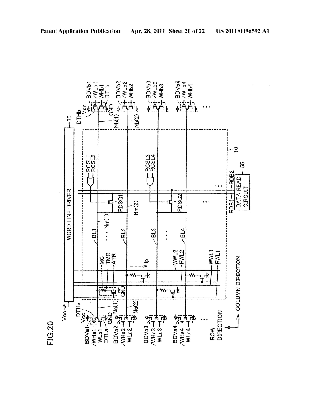 THIN FILM MAGNETIC MEMORY DEVICE WRITING DATA WITH BIDIRECTIONAL CURRENT - diagram, schematic, and image 21
