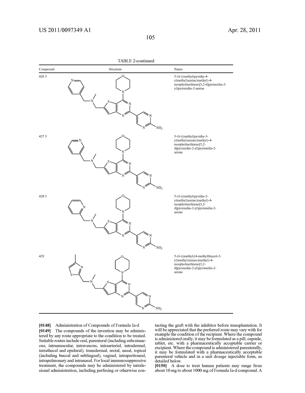 PHOSPHOINOSITIDE 3-KINASE INHIBITOR COMPOUNDS AND METHODS OF USE - diagram, schematic, and image 106