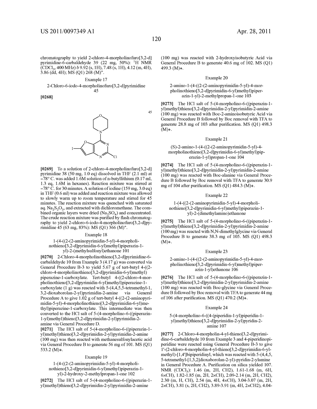 PHOSPHOINOSITIDE 3-KINASE INHIBITOR COMPOUNDS AND METHODS OF USE - diagram, schematic, and image 121