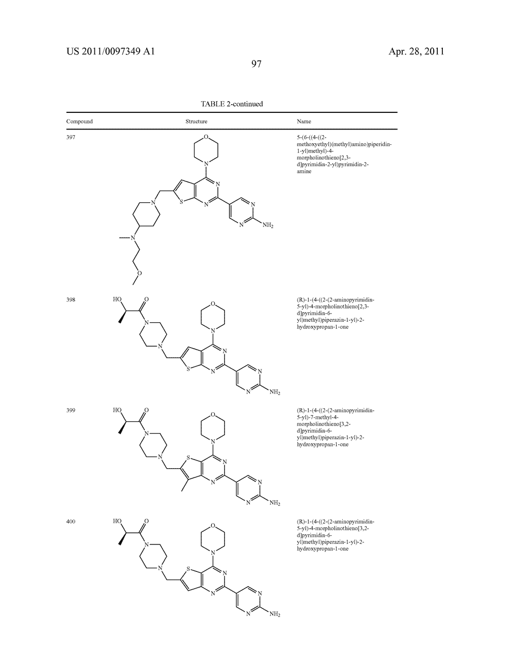 PHOSPHOINOSITIDE 3-KINASE INHIBITOR COMPOUNDS AND METHODS OF USE - diagram, schematic, and image 98