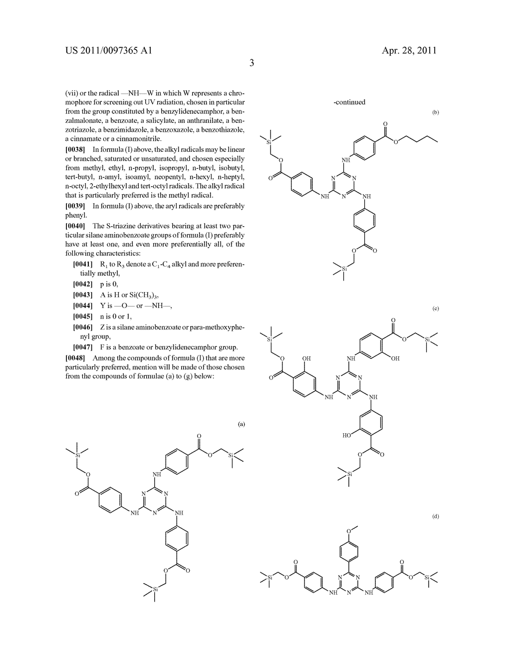 S-TRIAZINE DERIVATIVES CONTAINING AT LEAST TWO PARTICULAR SILANE AMINOBENZOATE OR SILANE AMINOBENZAMIDE GROUPS; PHOTOPROTECTIVE COSMETIC COMPOSITIONS CONTAINING THESE DERIVATIVES; USES OF THE SAID S-TRIAZINE DERIVATIVES - diagram, schematic, and image 06