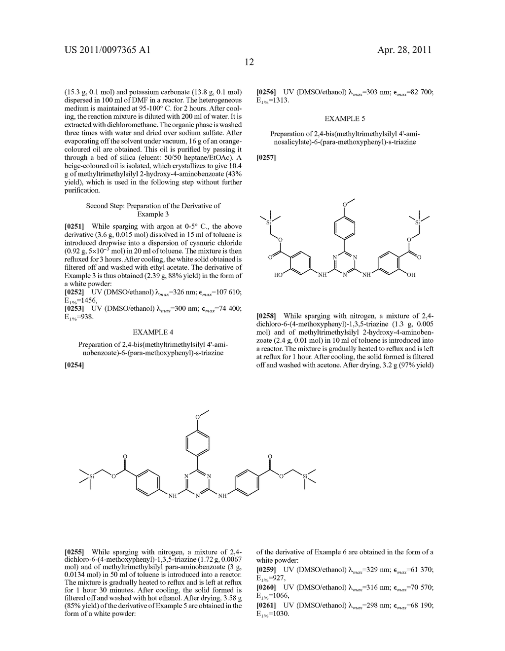 S-TRIAZINE DERIVATIVES CONTAINING AT LEAST TWO PARTICULAR SILANE AMINOBENZOATE OR SILANE AMINOBENZAMIDE GROUPS; PHOTOPROTECTIVE COSMETIC COMPOSITIONS CONTAINING THESE DERIVATIVES; USES OF THE SAID S-TRIAZINE DERIVATIVES - diagram, schematic, and image 15