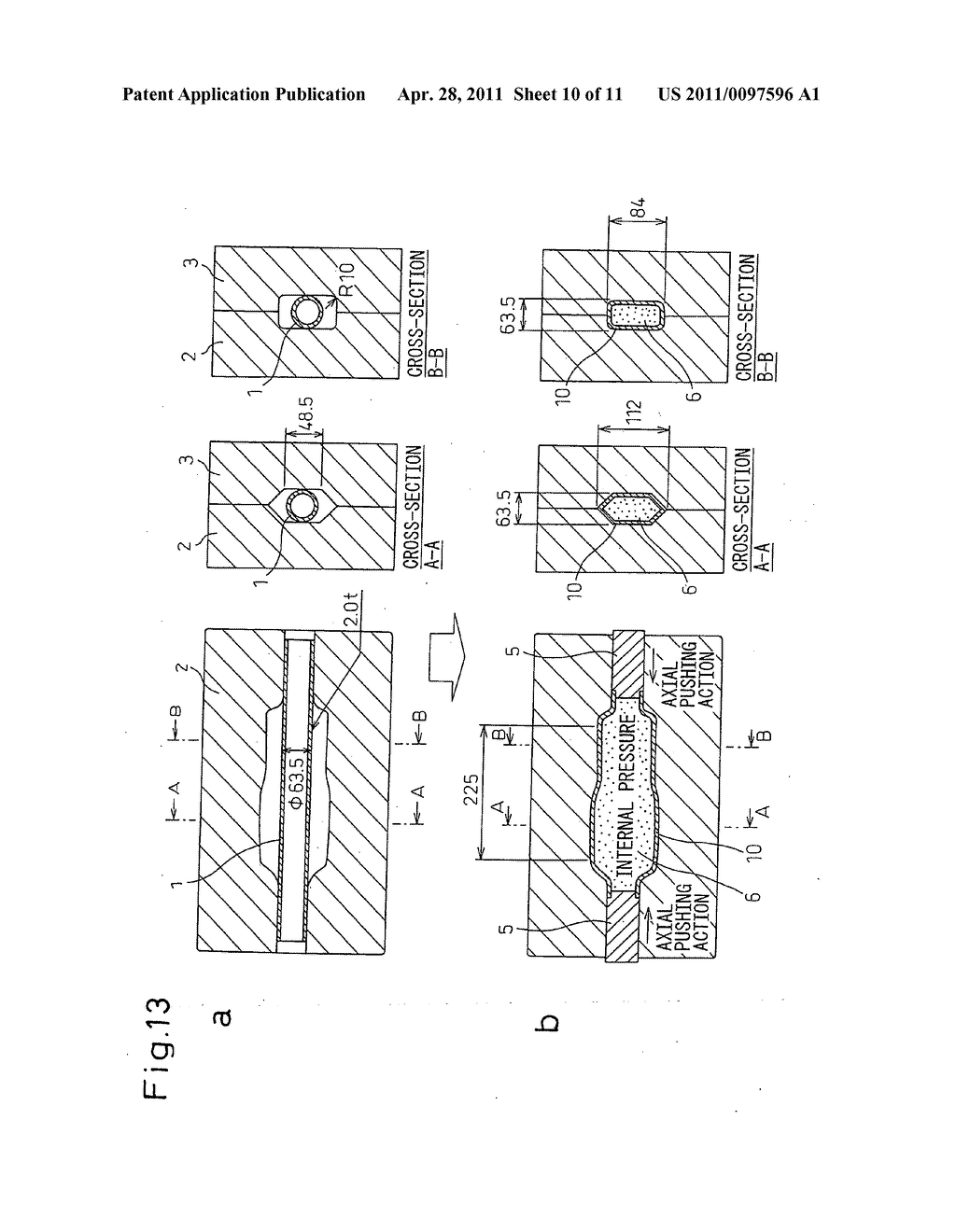 METHOD FOR HYDROFORMING AND A HYDROFORMED PRODUCT - diagram, schematic, and image 11