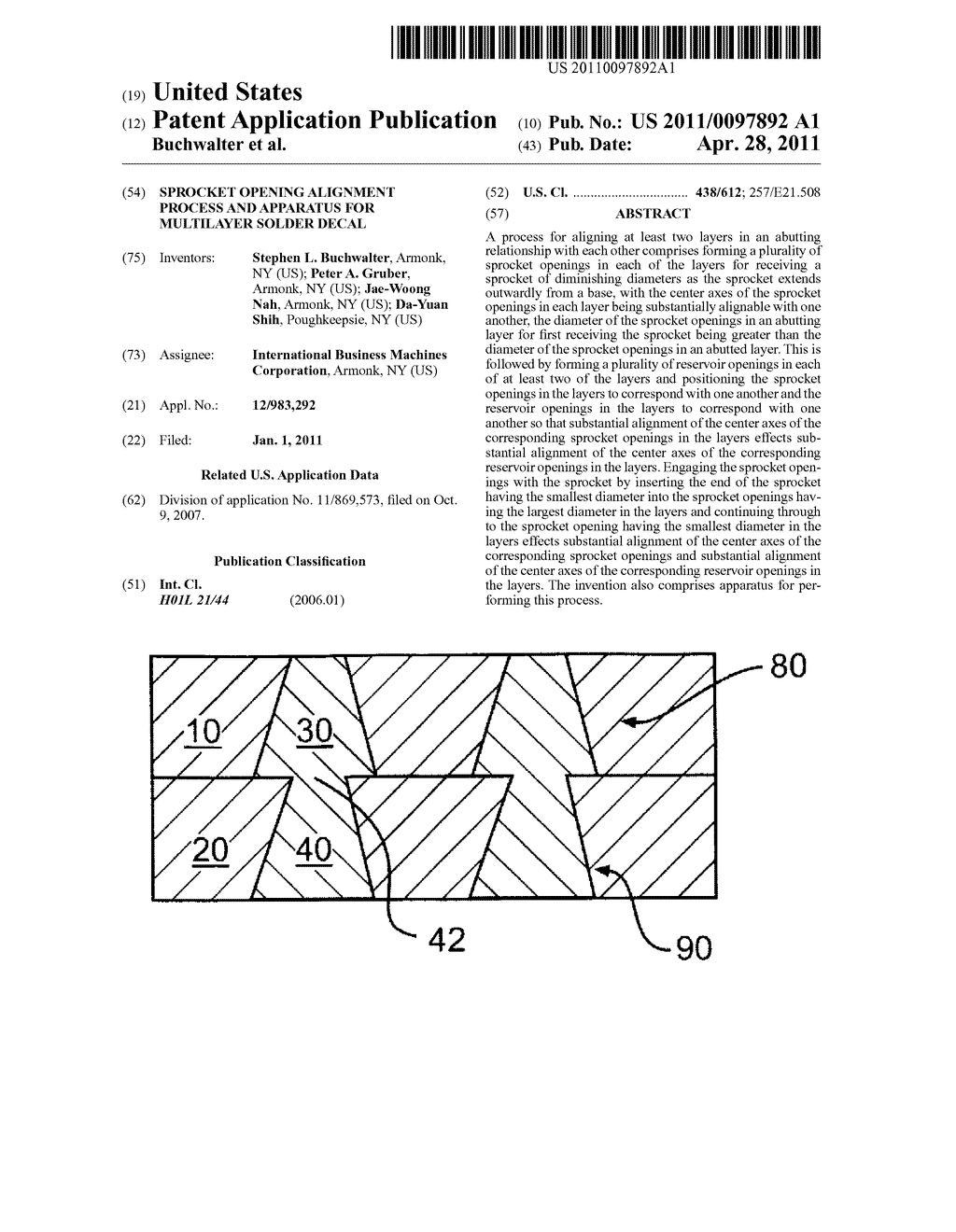 Sprocket Opening Alignment Process and Apparatus for Multilayer Solder Decal - diagram, schematic, and image 01