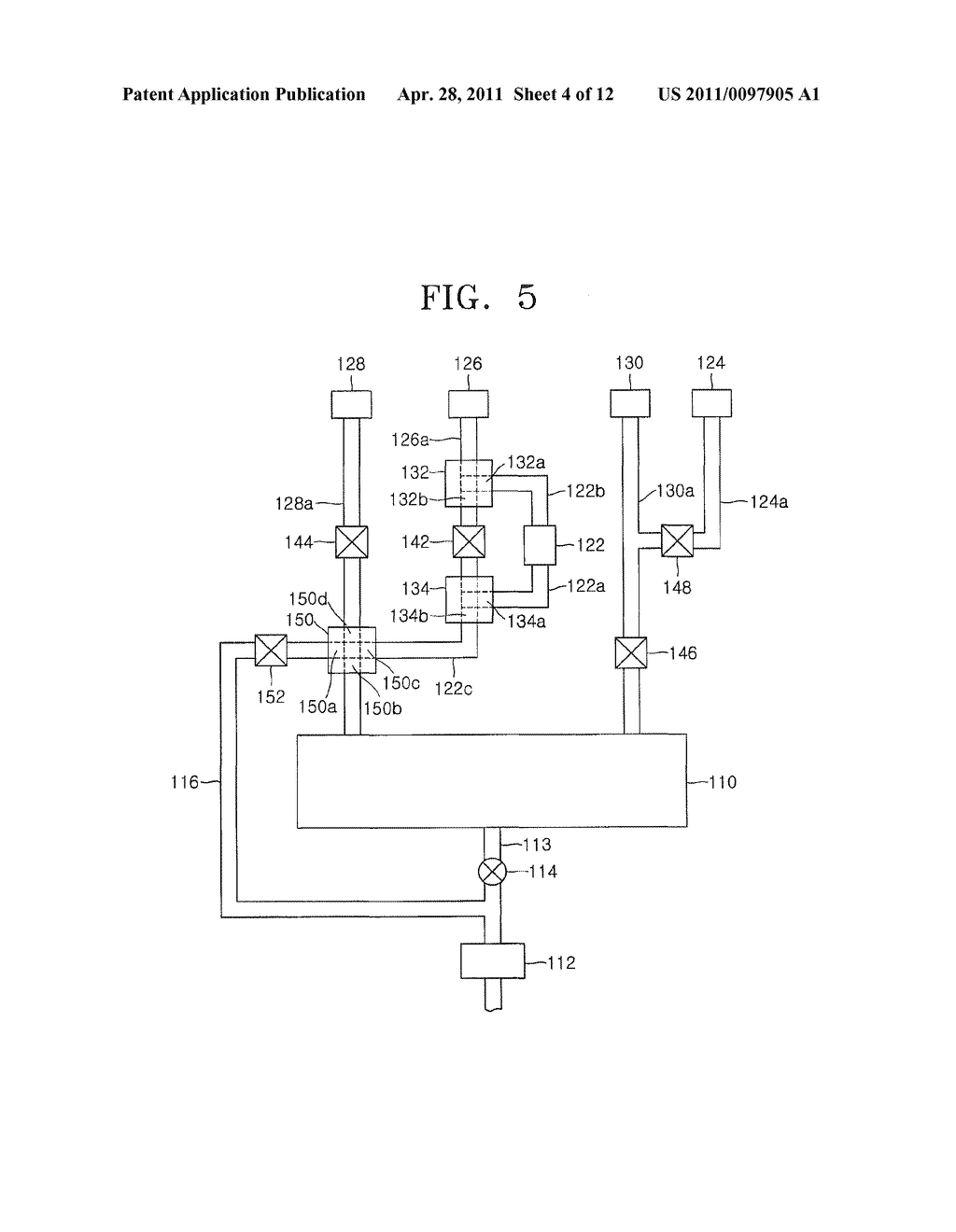 APPARATUS INCLUDING 4-WAY VALVE FOR FABRICATING SEMICONDUCTOR DEVICE, METHOD OF CONTROLLING VALVE, AND METHOD OF FABRICATING SEMICONDUCTOR DEVICE USING THE APPARATUS - diagram, schematic, and image 05