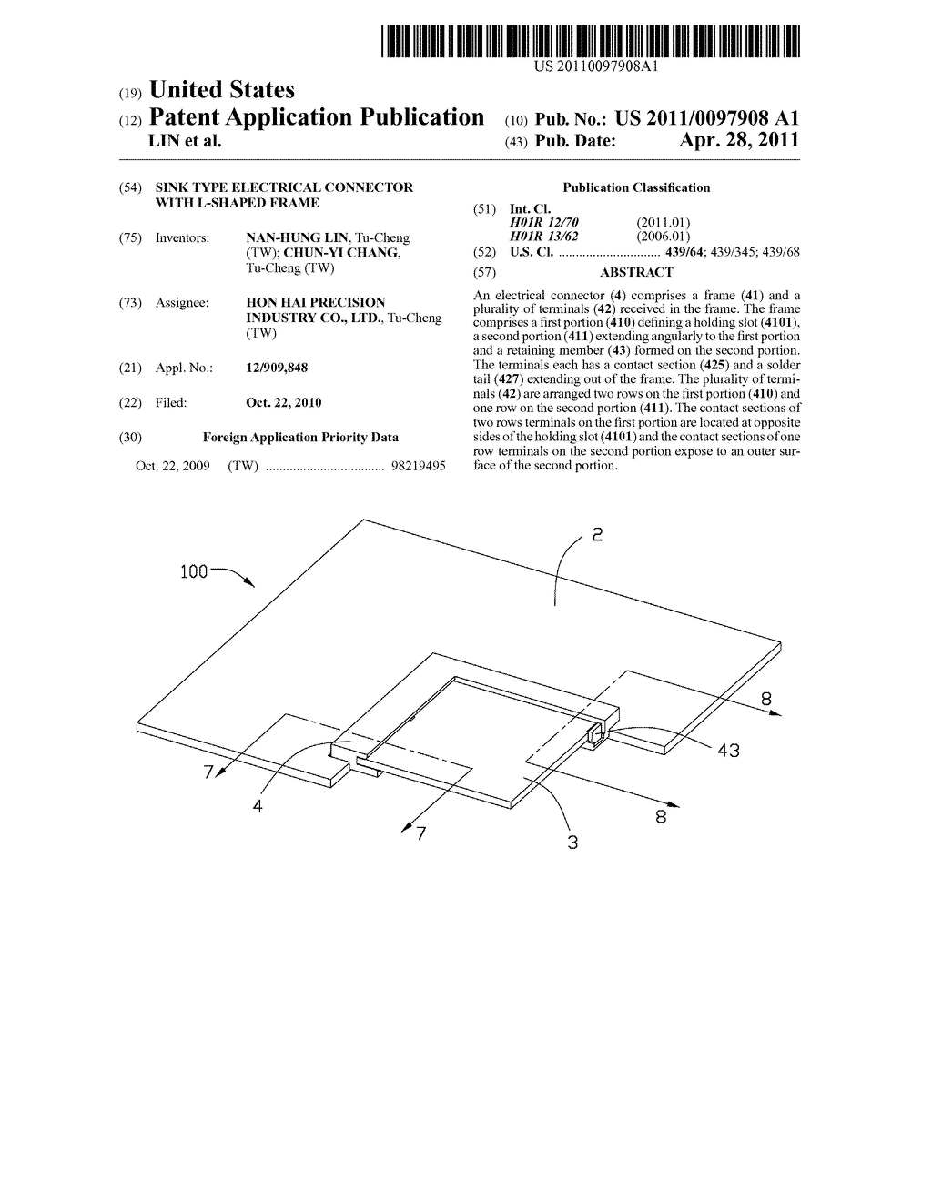 SINK TYPE ELECTRICAL CONNECTOR WITH L-SHAPED FRAME - diagram, schematic, and image 01