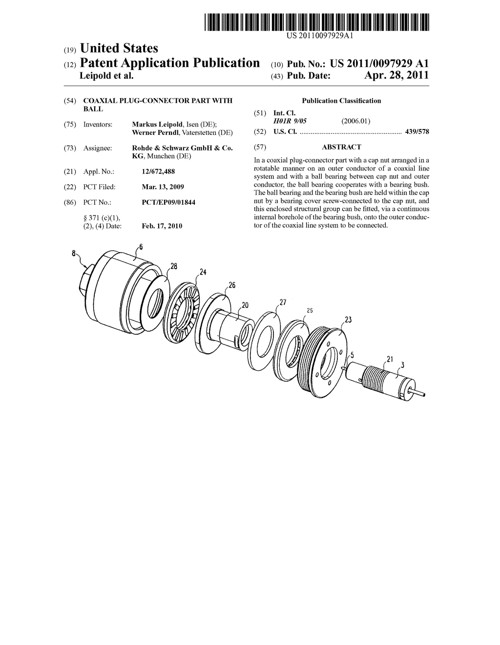 Coaxial Plug-Connector Part with Ball - diagram, schematic, and image 01