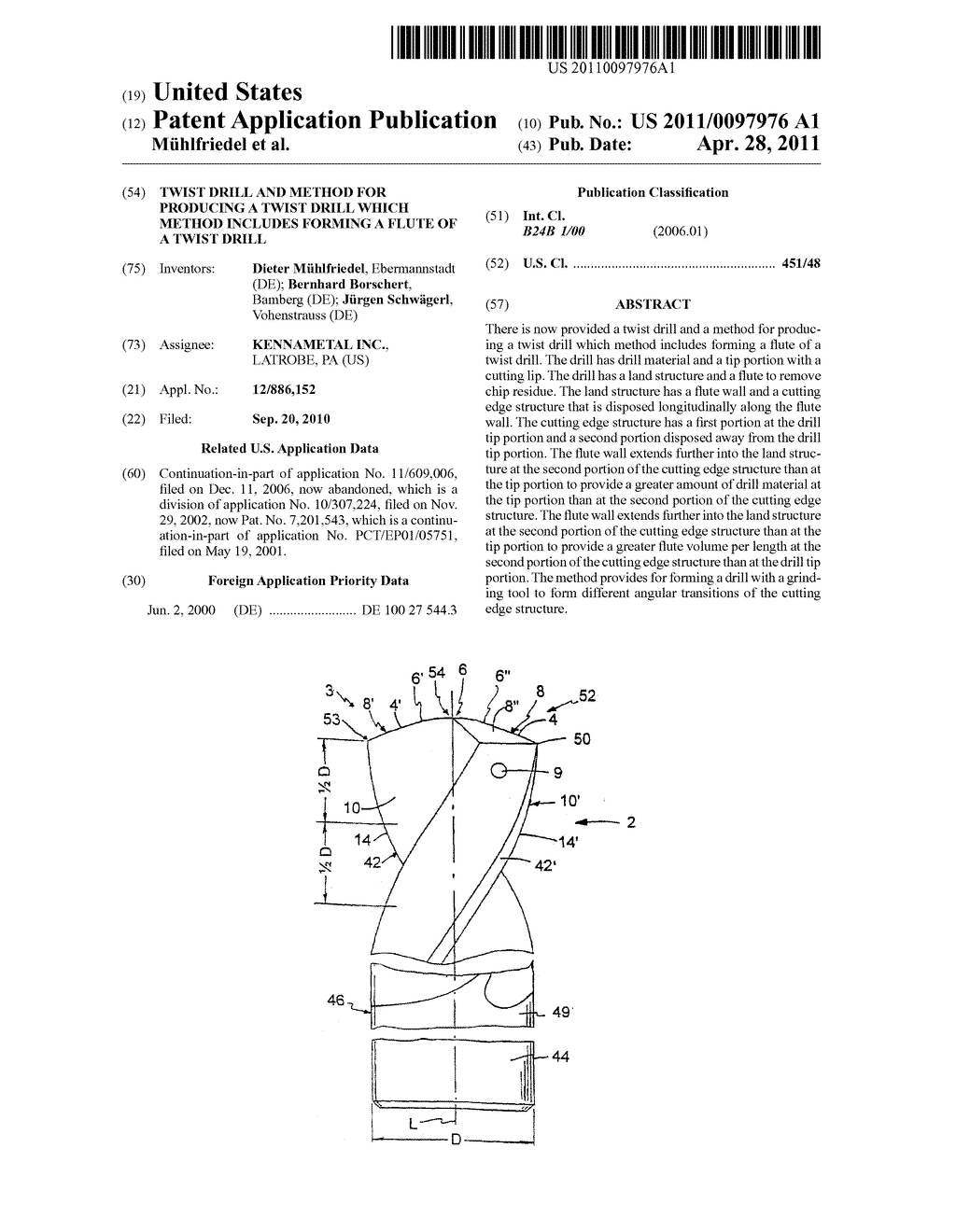 TWIST DRILL AND METHOD FOR PRODUCING A TWIST DRILL WHICH METHOD INCLUDES FORMING A FLUTE OF A TWIST DRILL - diagram, schematic, and image 01