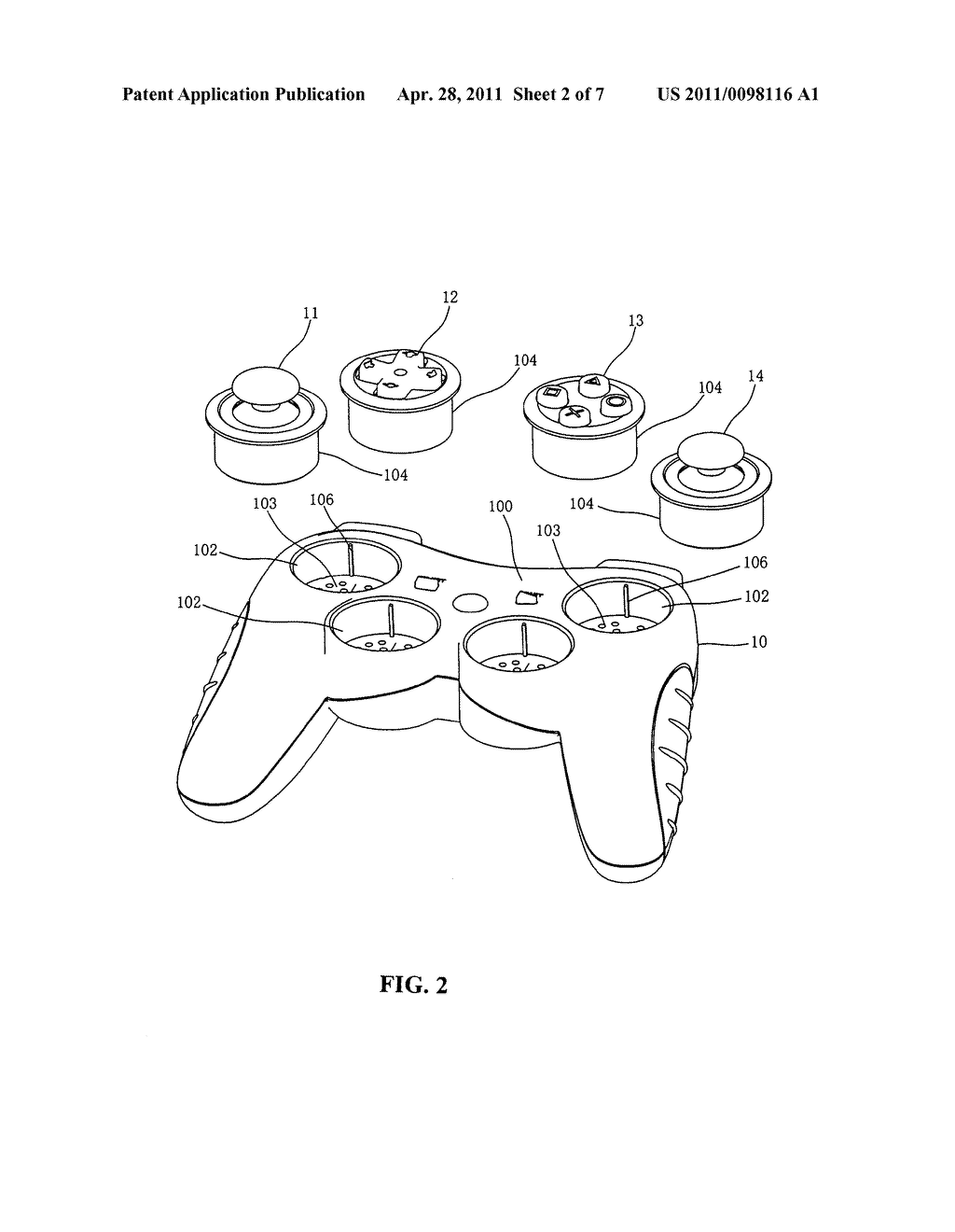 Game controller - diagram, schematic, and image 03