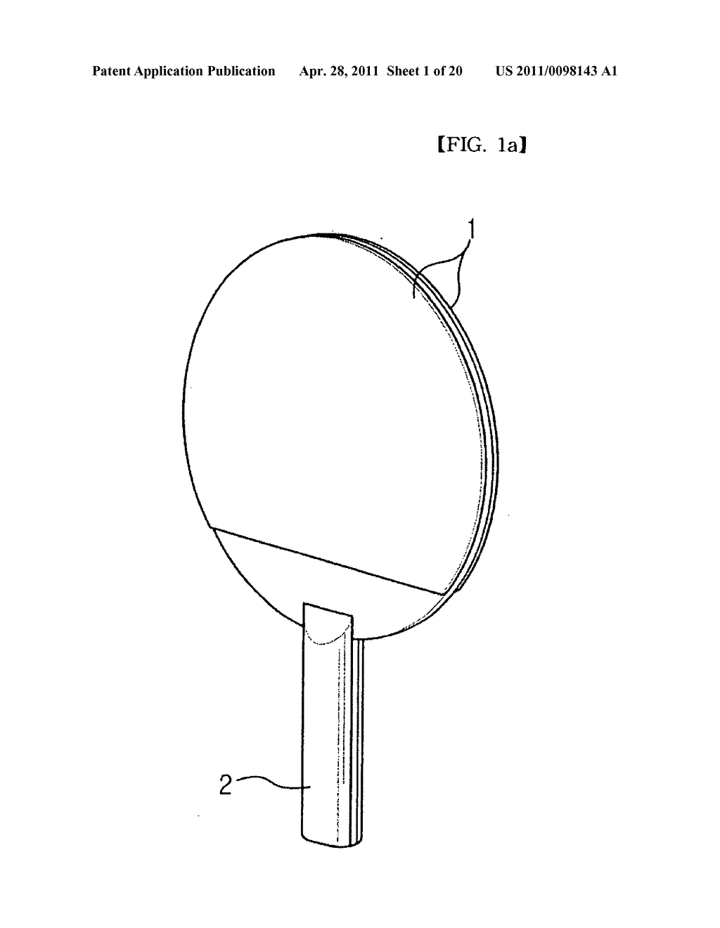SHAKEHAND TYPE PINGPONG RACKET WITH SUPPORTING PROJECTION PART - diagram, schematic, and image 02