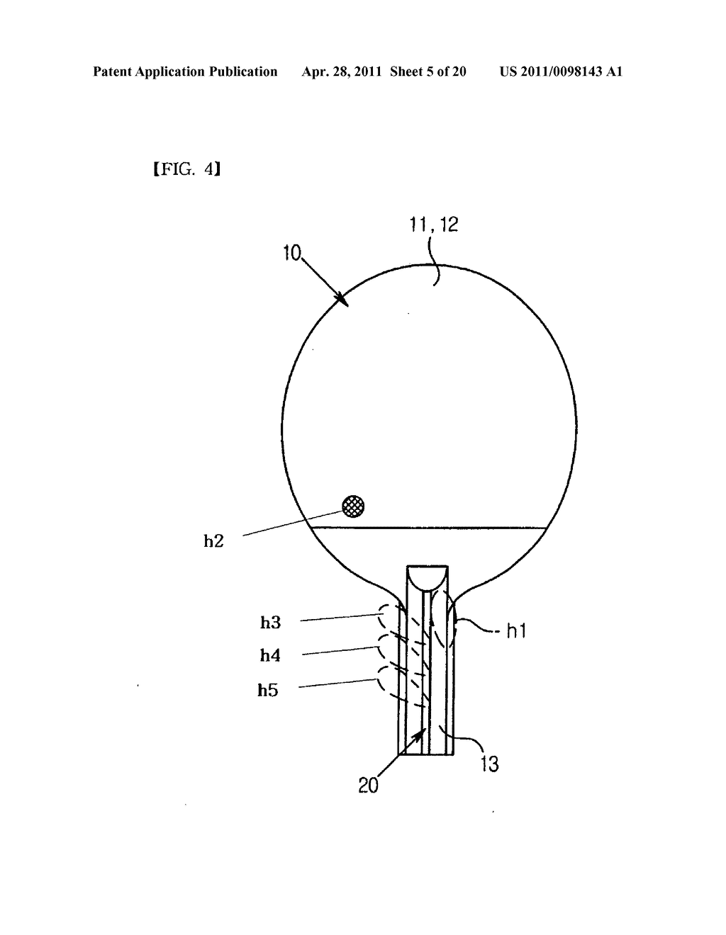 SHAKEHAND TYPE PINGPONG RACKET WITH SUPPORTING PROJECTION PART - diagram, schematic, and image 06