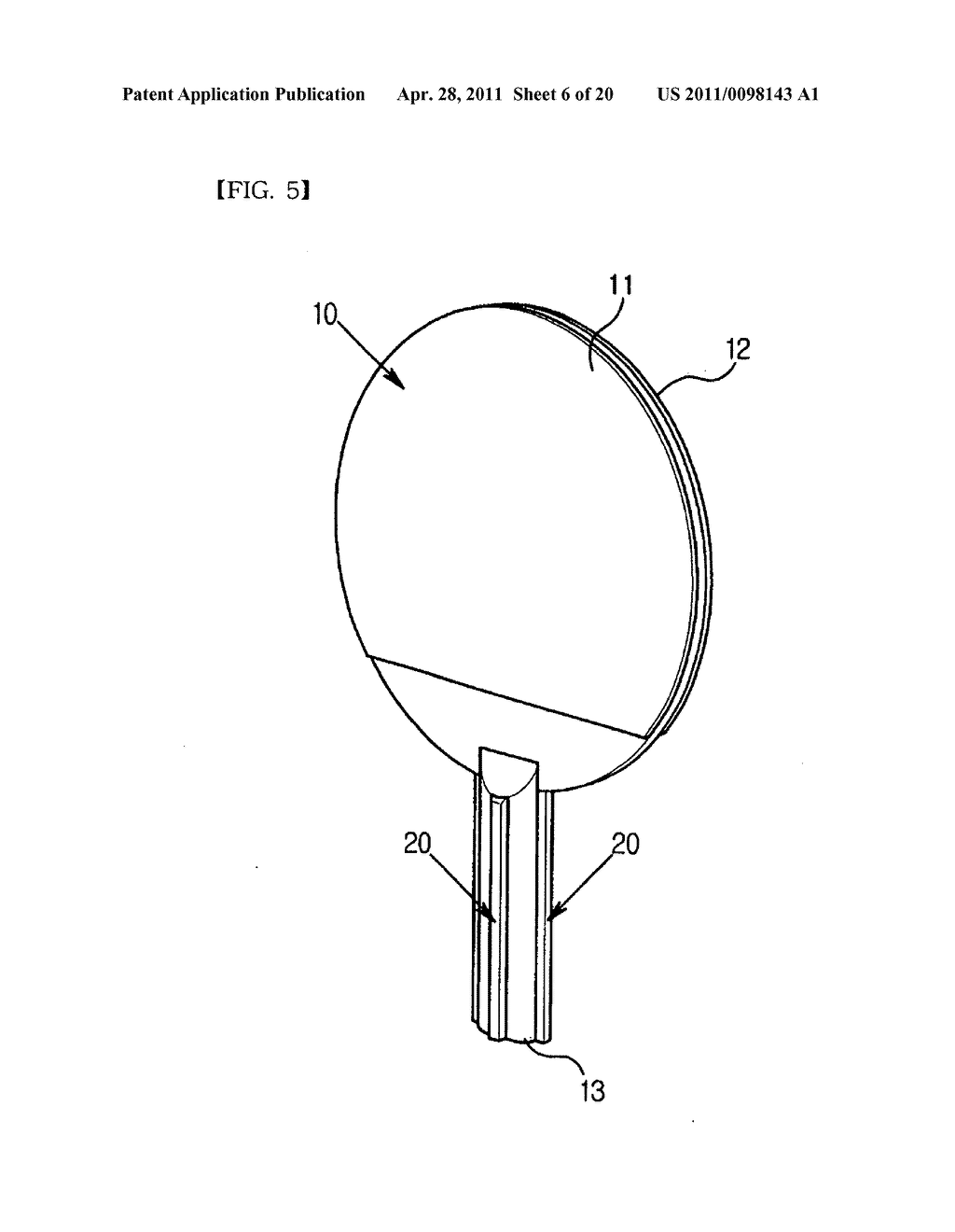 SHAKEHAND TYPE PINGPONG RACKET WITH SUPPORTING PROJECTION PART - diagram, schematic, and image 07