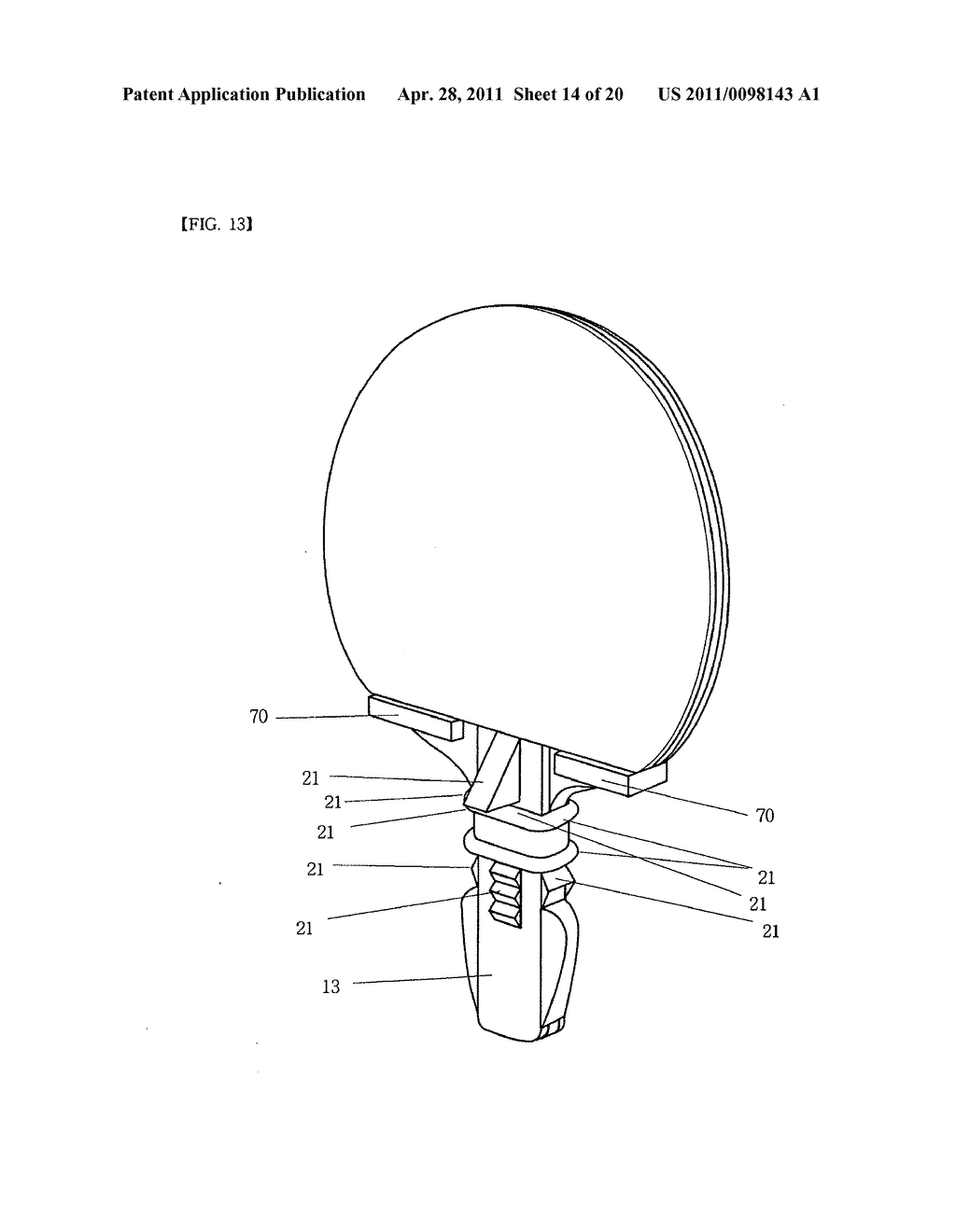 SHAKEHAND TYPE PINGPONG RACKET WITH SUPPORTING PROJECTION PART - diagram, schematic, and image 15