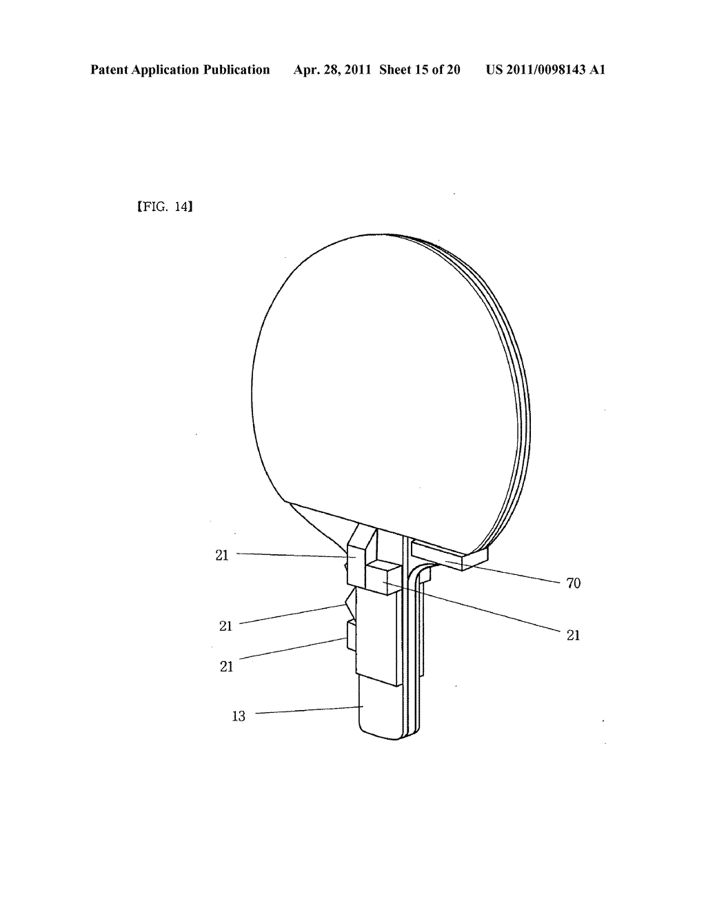 SHAKEHAND TYPE PINGPONG RACKET WITH SUPPORTING PROJECTION PART - diagram, schematic, and image 16