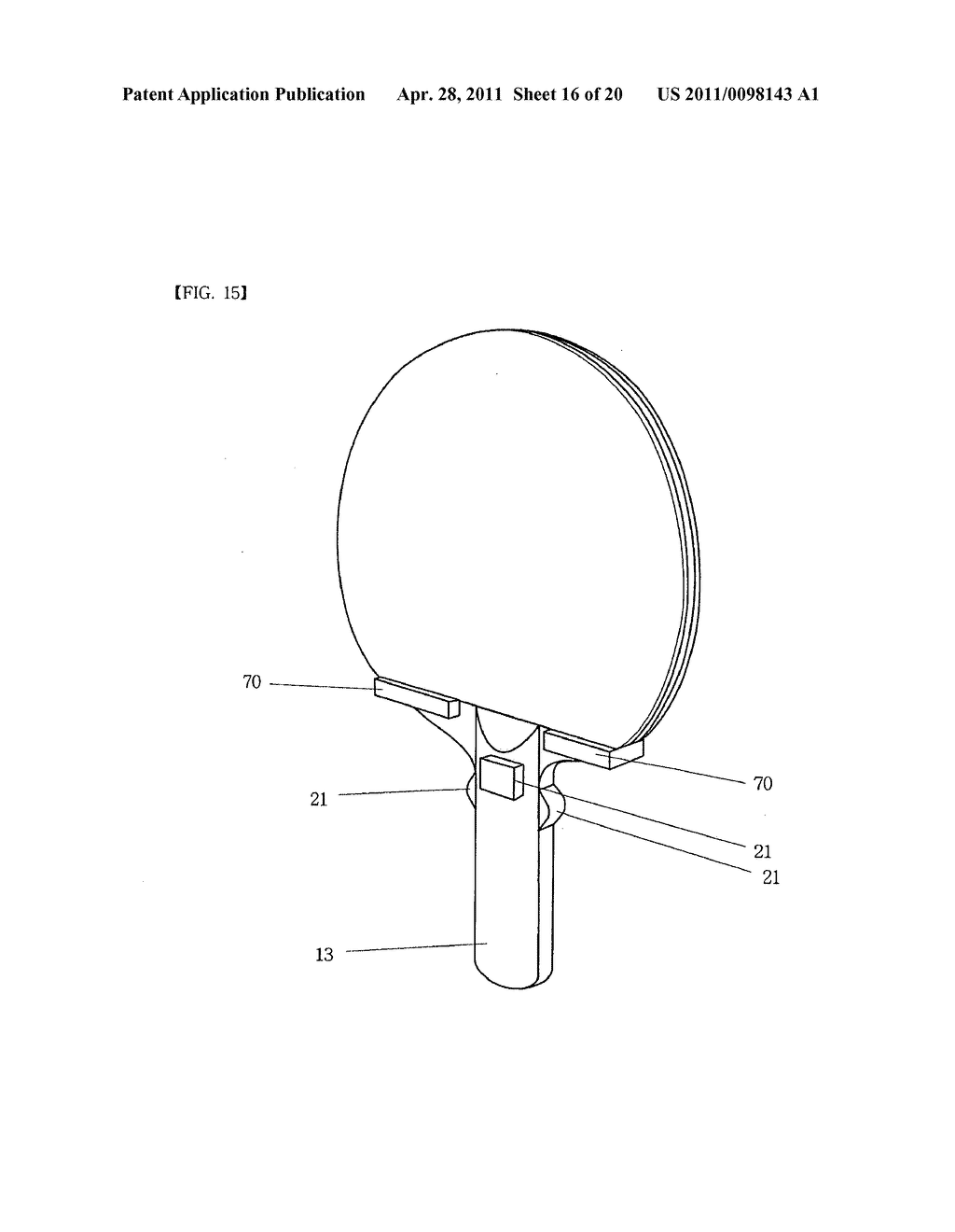 SHAKEHAND TYPE PINGPONG RACKET WITH SUPPORTING PROJECTION PART - diagram, schematic, and image 17