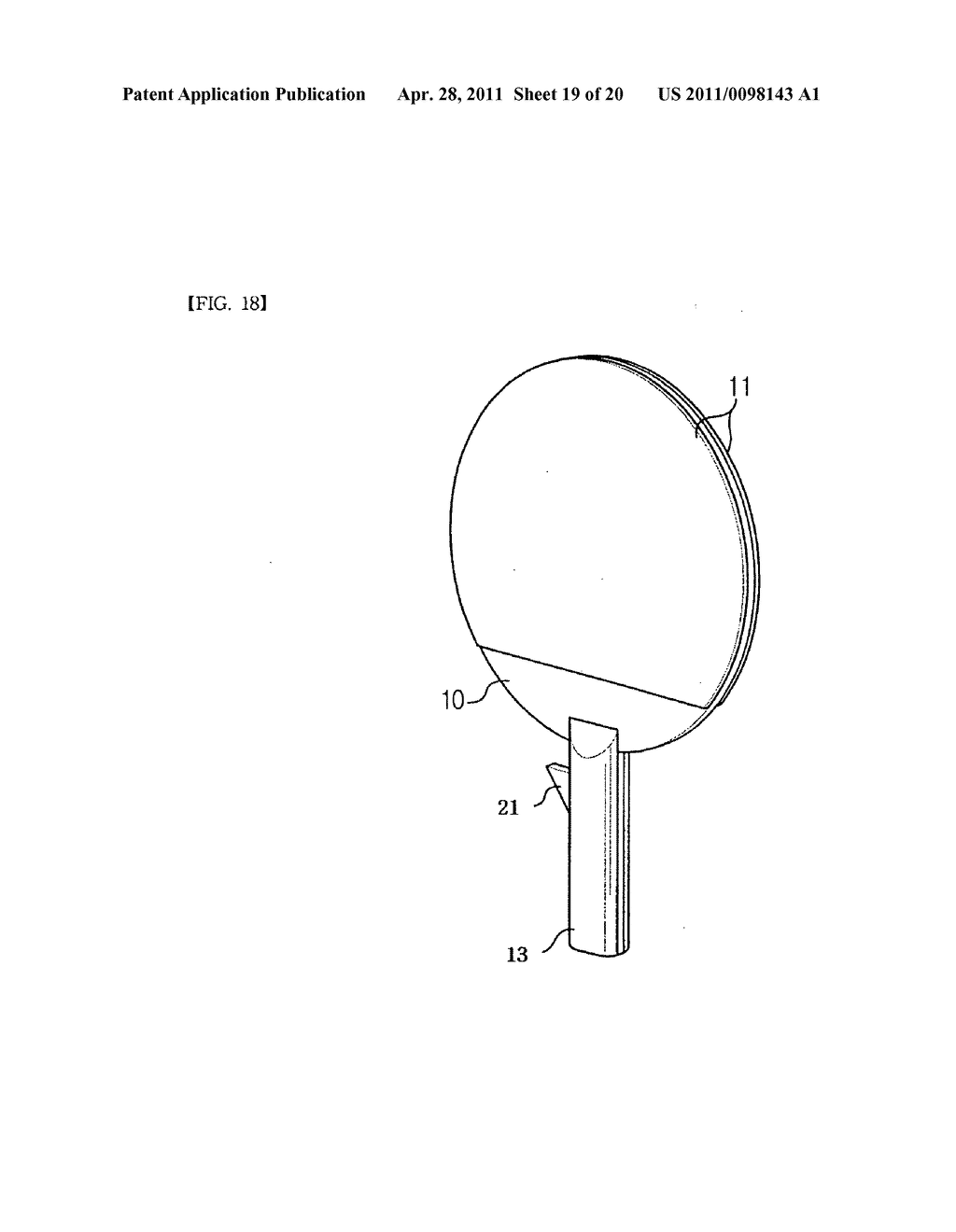 SHAKEHAND TYPE PINGPONG RACKET WITH SUPPORTING PROJECTION PART - diagram, schematic, and image 20