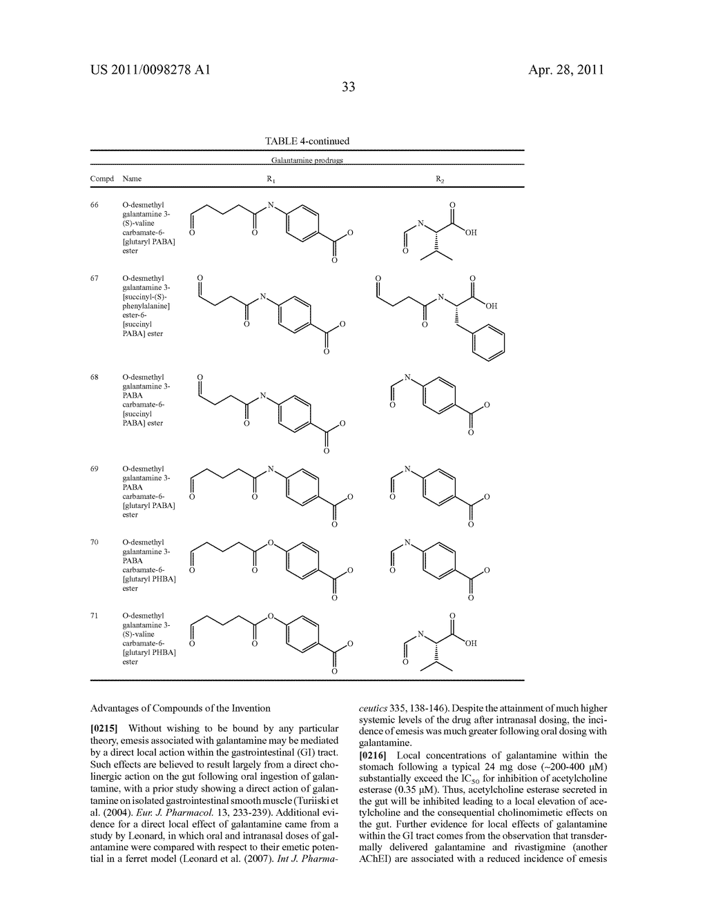 GALANTAMINE AMINO ACID AND PEPTIDE PRODRUGS AND USES THEREOF - diagram, schematic, and image 40