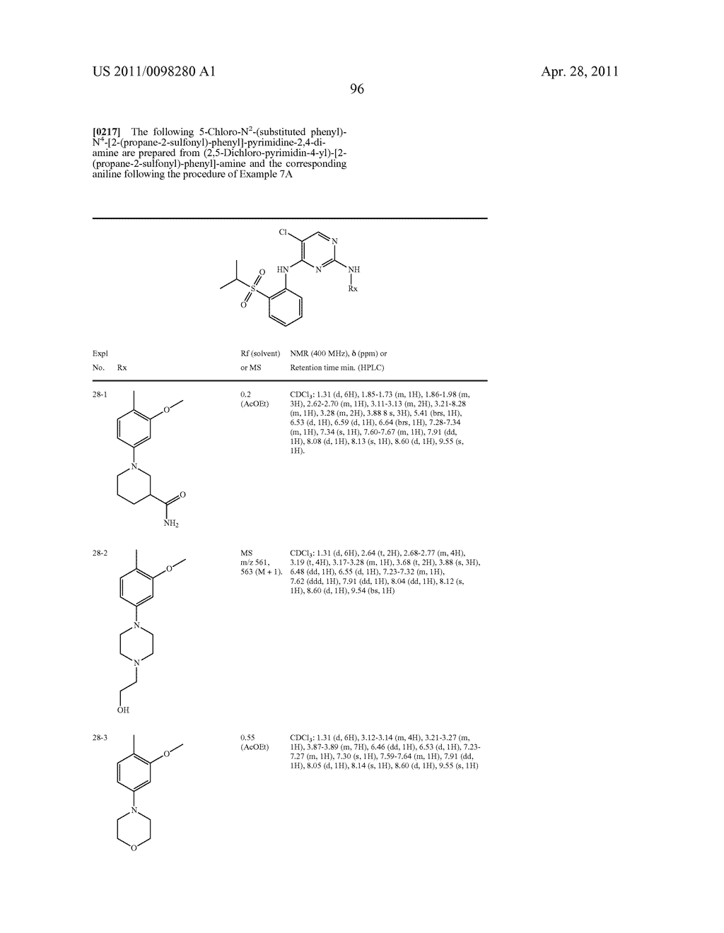 2,4-PYRIMIDINEDIAMINES USEFUL IN THE TREATMENT OF NEOPLASTIC DISEASES, INFLAMMATORY AND IMMUNE SYSTEM DISORDERS - diagram, schematic, and image 98