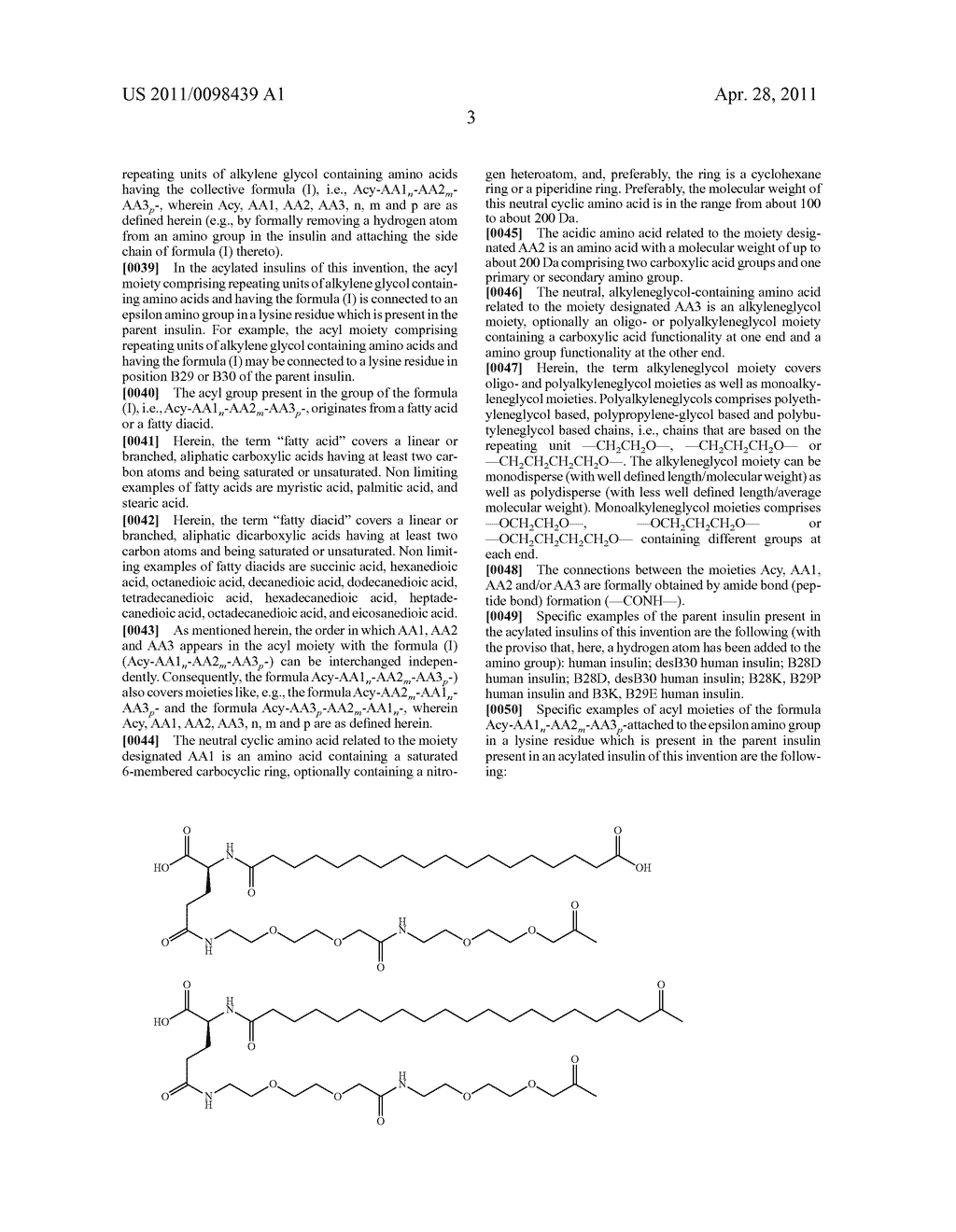 INSULINS WITH AN ACYL MOIETY COMPRISING REPEATING UNITS OF ALKYLENE GLYCOL CONTAINING AMINO ACIDS - diagram, schematic, and image 05