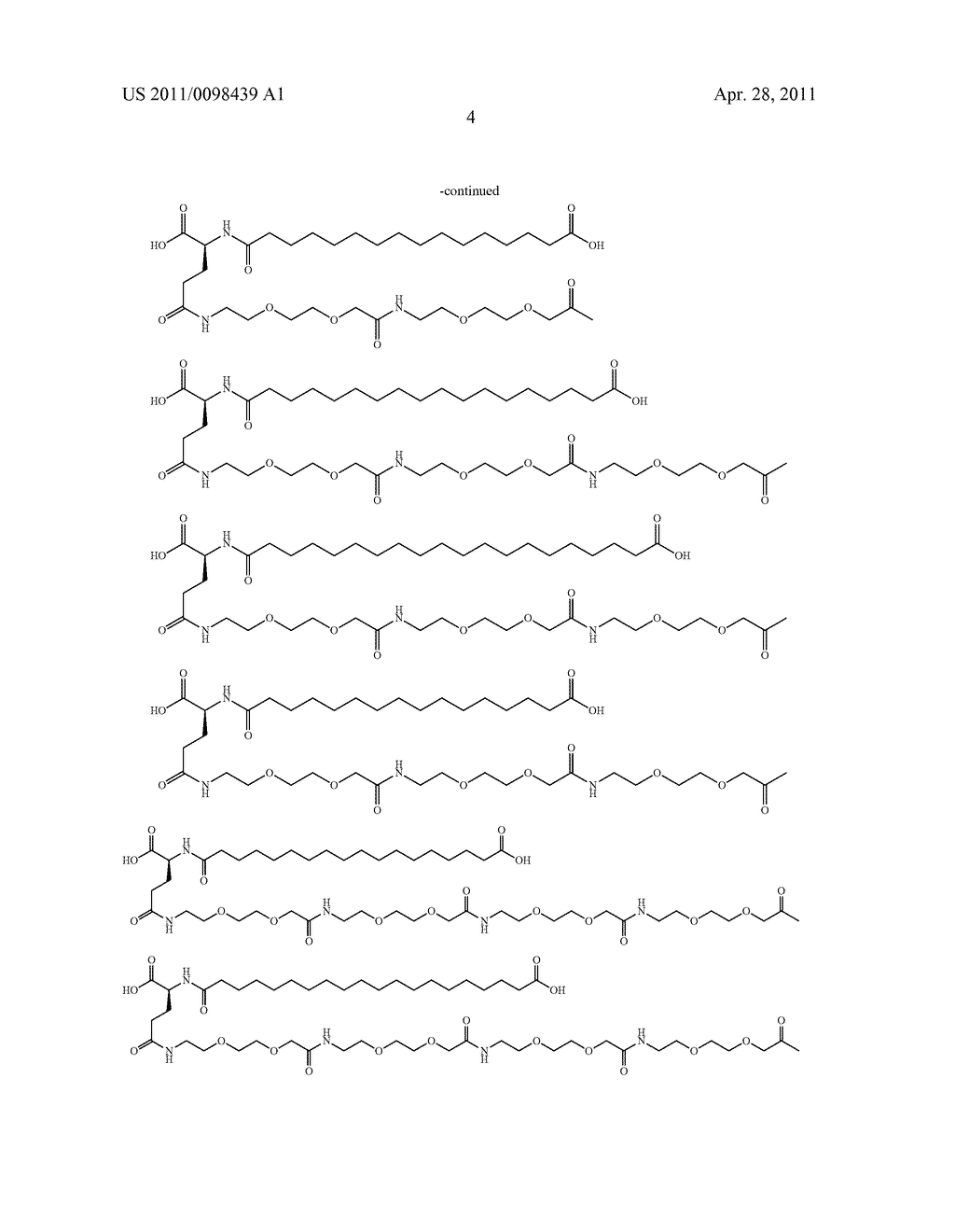 INSULINS WITH AN ACYL MOIETY COMPRISING REPEATING UNITS OF ALKYLENE GLYCOL CONTAINING AMINO ACIDS - diagram, schematic, and image 06