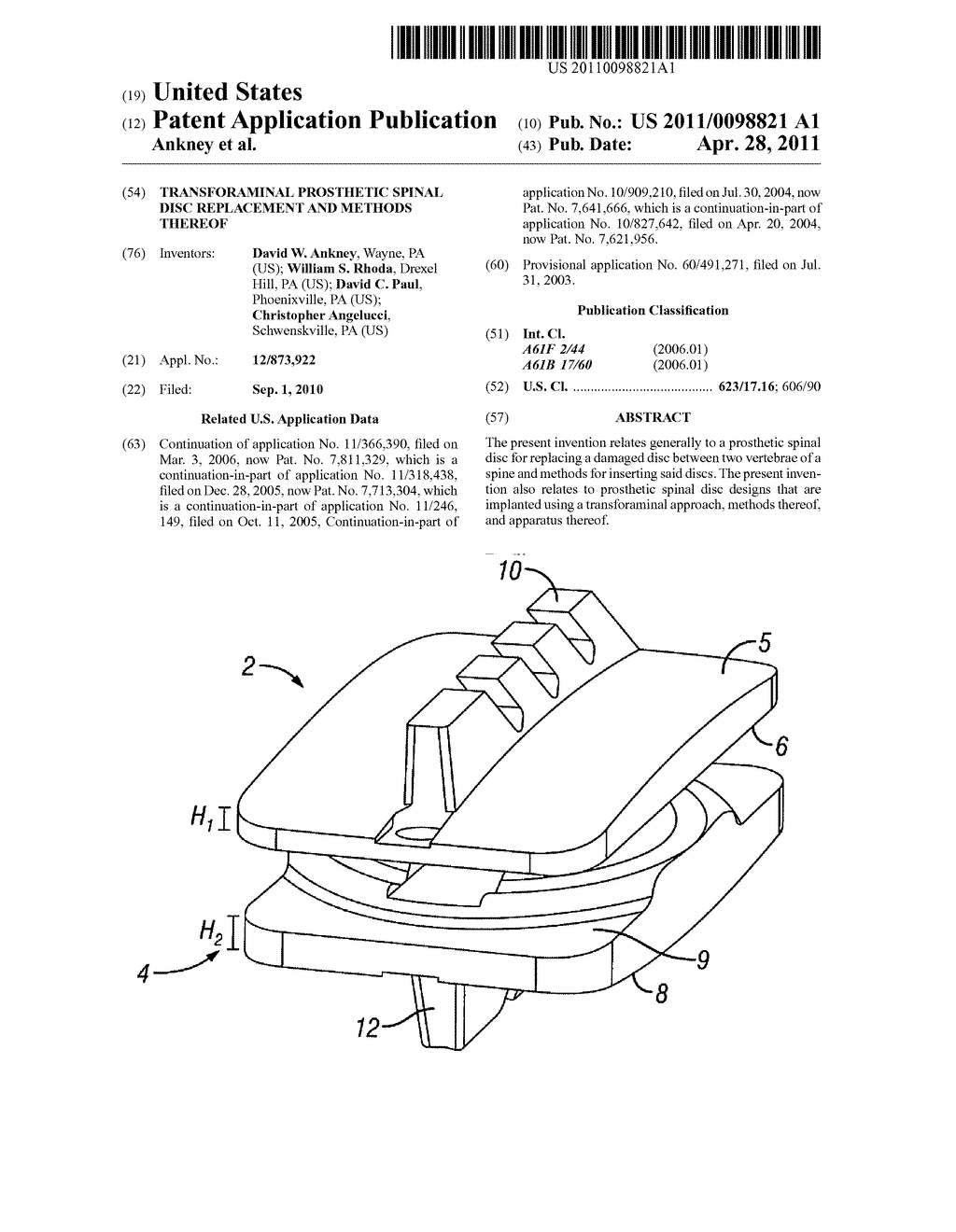 Transforaminal Prosthetic Spinal Disc Replacement and Methods Thereof - diagram, schematic, and image 01