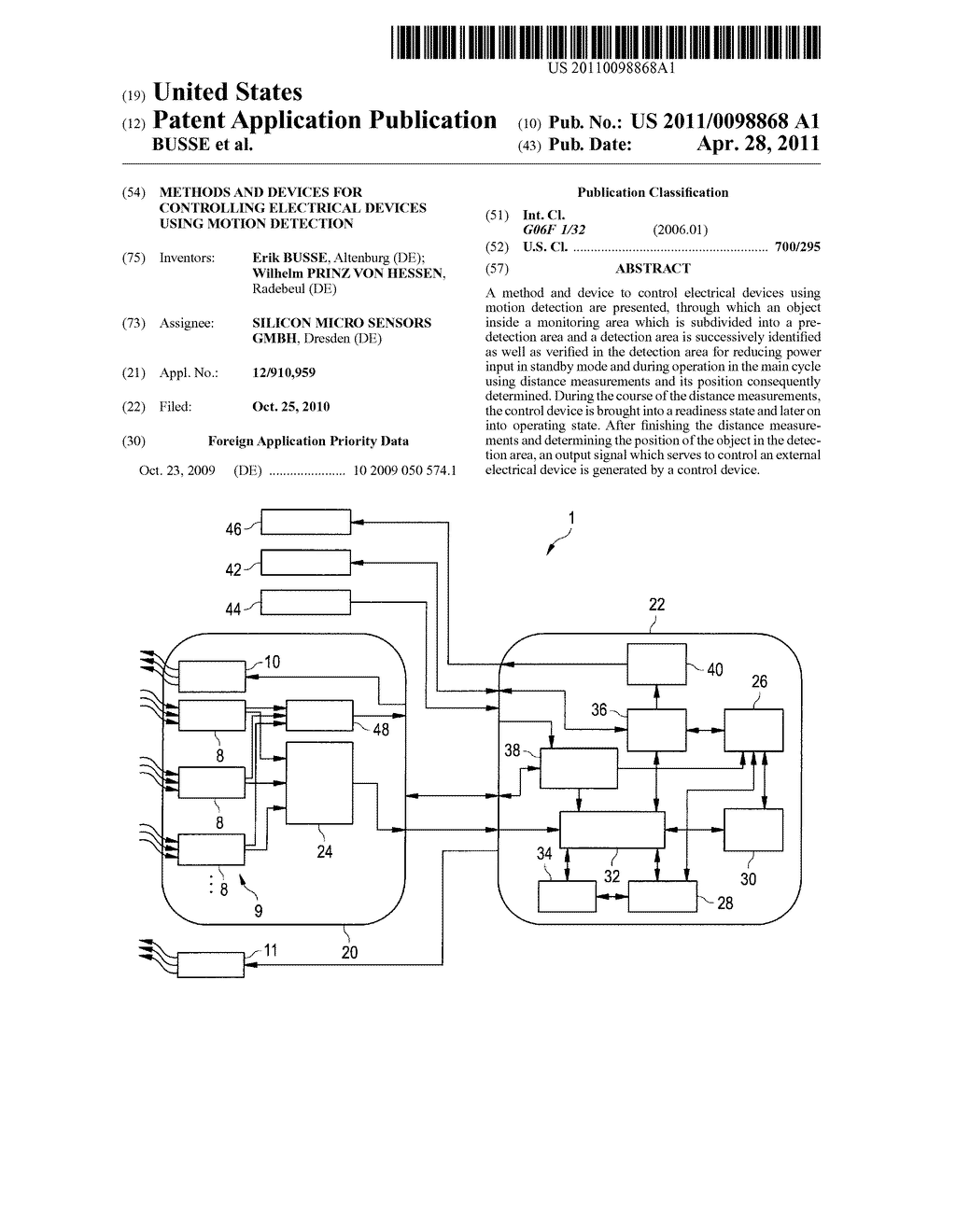 METHODS AND DEVICES FOR CONTROLLING ELECTRICAL DEVICES USING MOTION DETECTION - diagram, schematic, and image 01