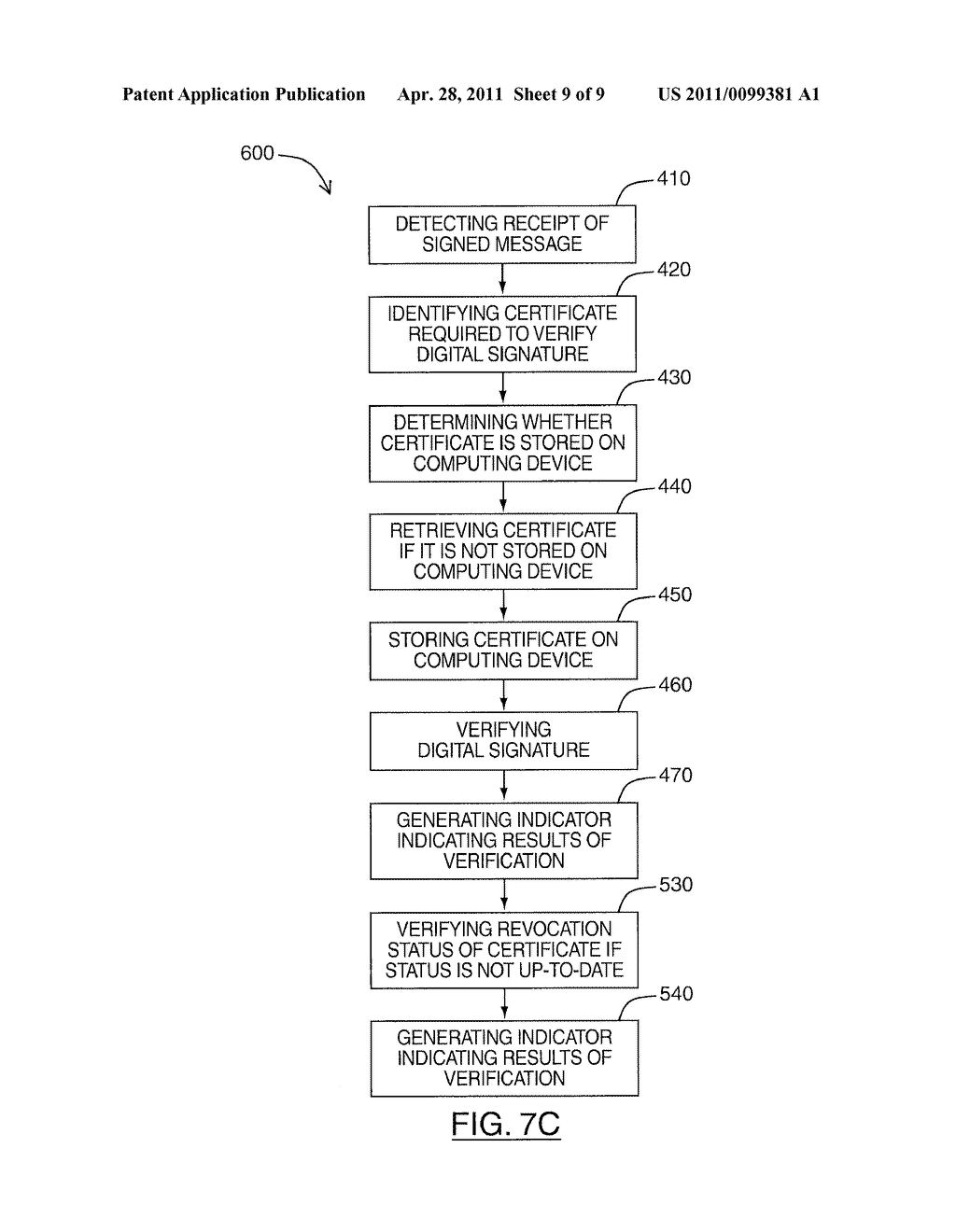 SYSTEM AND METHOD FOR RETRIEVING CERTIFICATES ASSOCIATED WITH SENDERS OF DIGITALLY SIGNED MESSAGES - diagram, schematic, and image 10