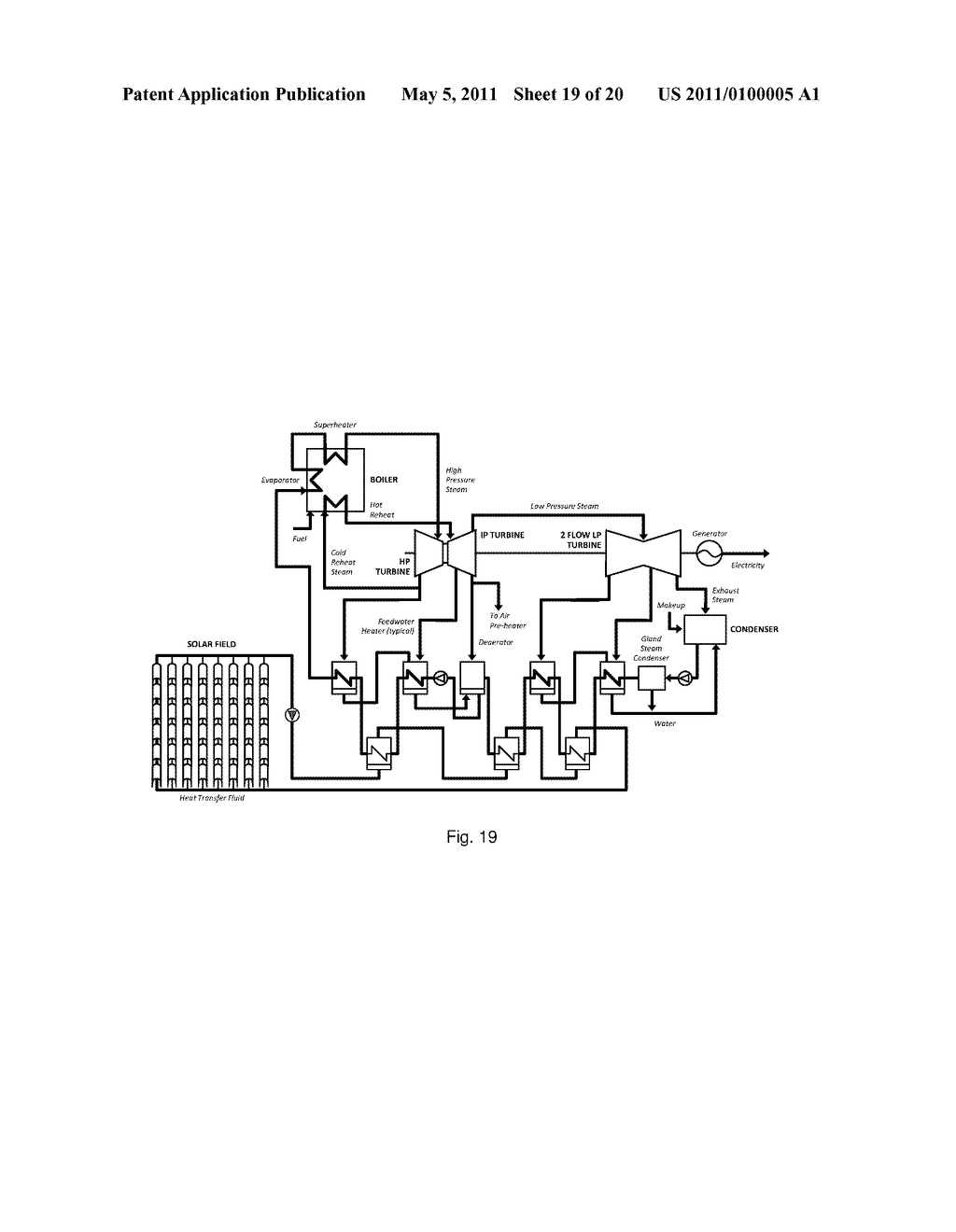 WATER RECLAMATION IN A CONCENTRATED SOLAR POWER-ENABLED POWER PLANT - diagram, schematic, and image 20