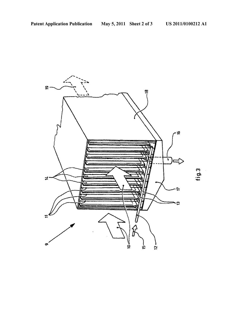 Panel and Use of Such a Panel in a Device for Cleaning Gases by Removing Impurities Therefrom - diagram, schematic, and image 03