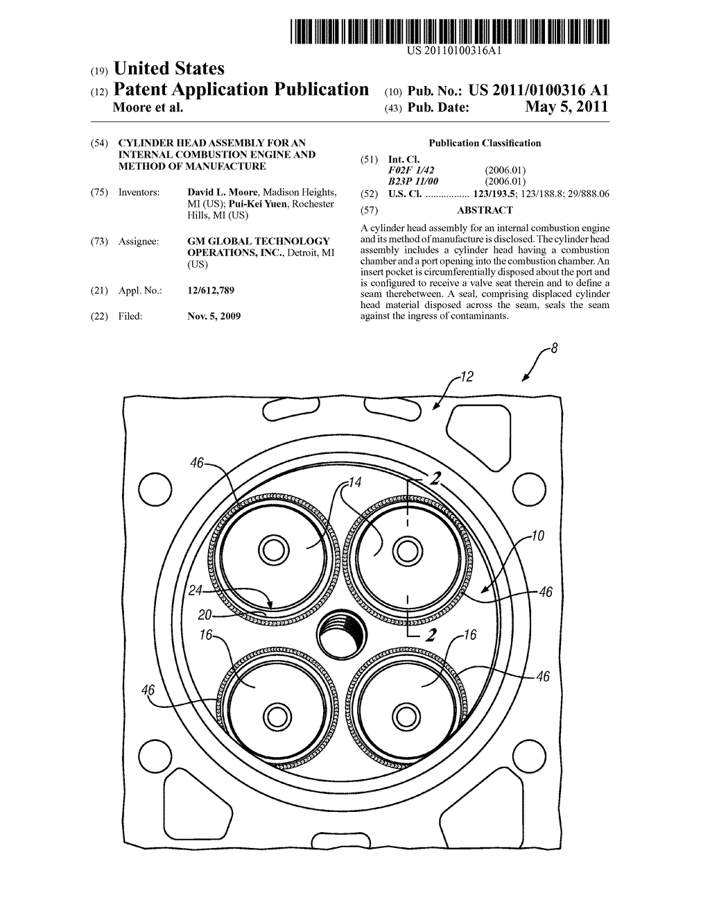 Cylinder Head Assembly For An Internal Combustion Engine and Method of Manufacture - diagram, schematic, and image 01