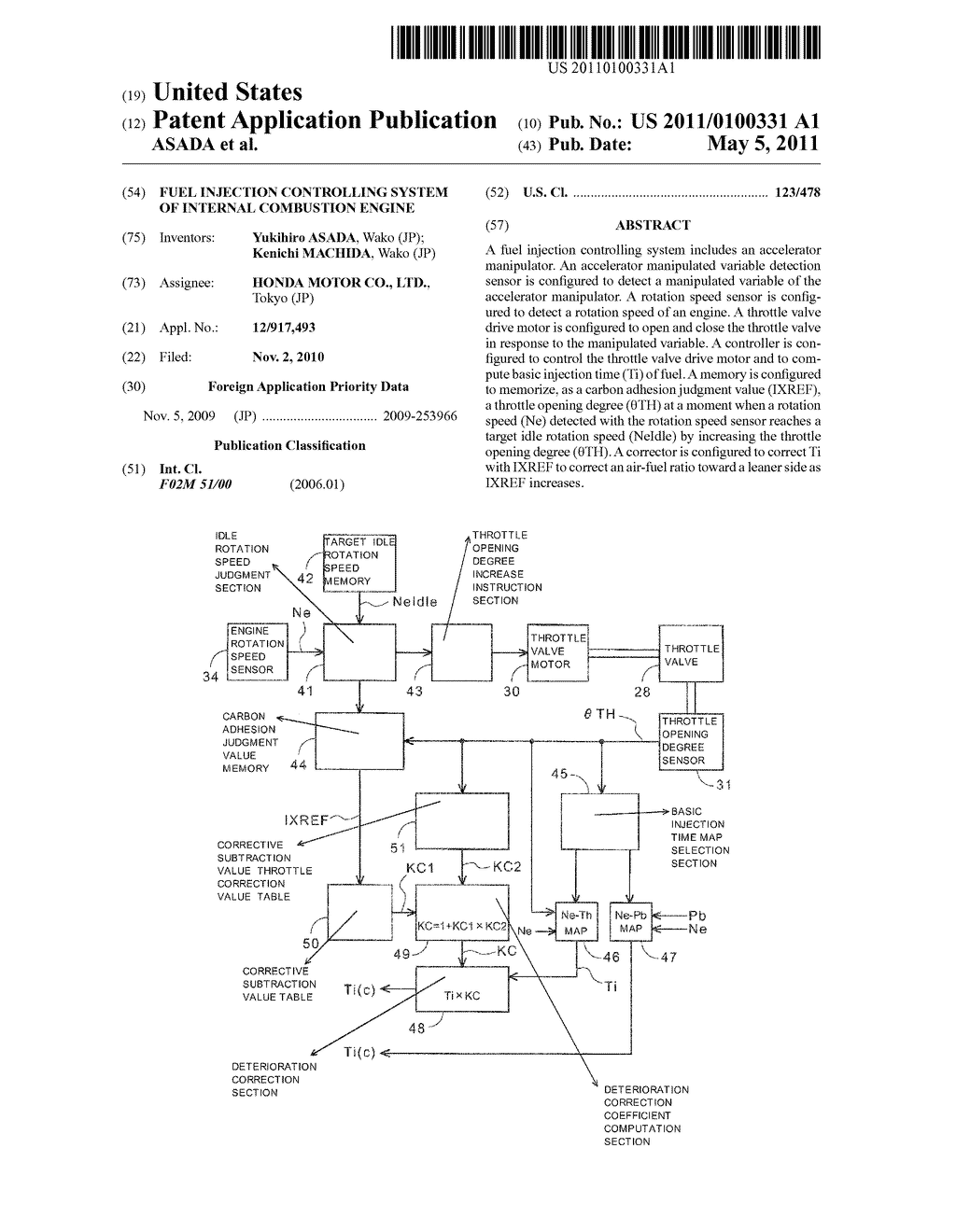 FUEL INJECTION CONTROLLING SYSTEM OF INTERNAL COMBUSTION ENGINE - diagram, schematic, and image 01