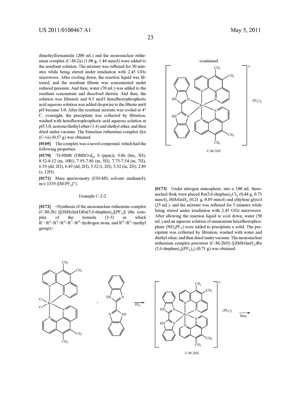 BINUCLEAR RUTHENIUM COMPLEX DYE, RUTHENIUM-OSMIUM COMPLEX DYE, PHOTOELECTRIC CONVERSION ELEMENT USING ANY ONE OF THE COMPLEX DYES, AND PHOTOCHEMICAL CELL - diagram, schematic, and image 28