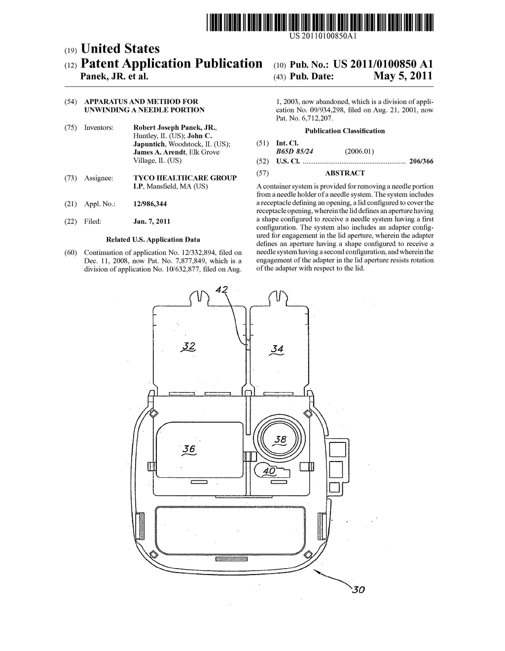 Apparatus and Method for Unwinding a Needle Portion - diagram, schematic, and image 01