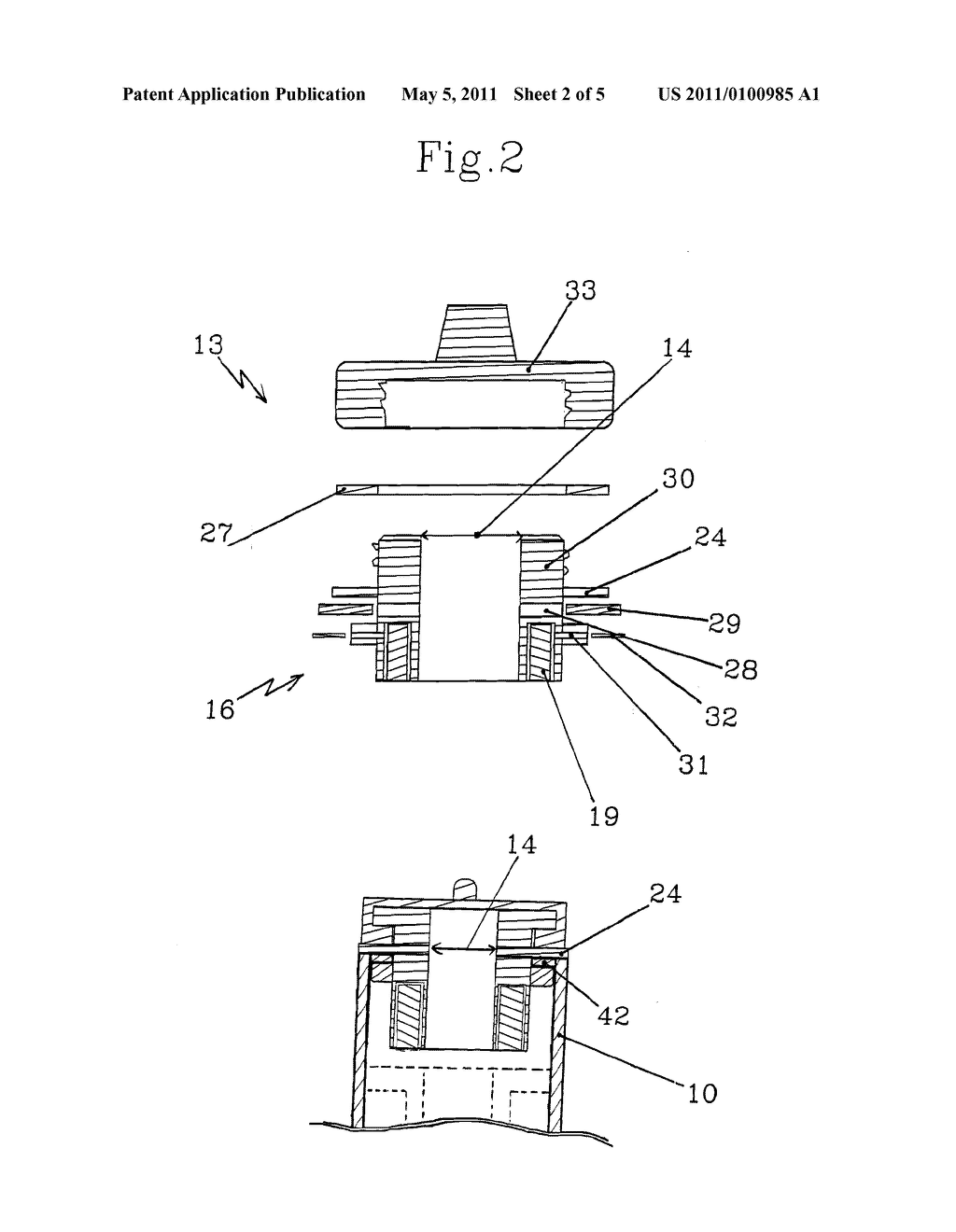 INSERT ELEMENT FOR A CONTAINER SUITABLE FOR FILLING WITH UREA AT A FILLING STATION - diagram, schematic, and image 03