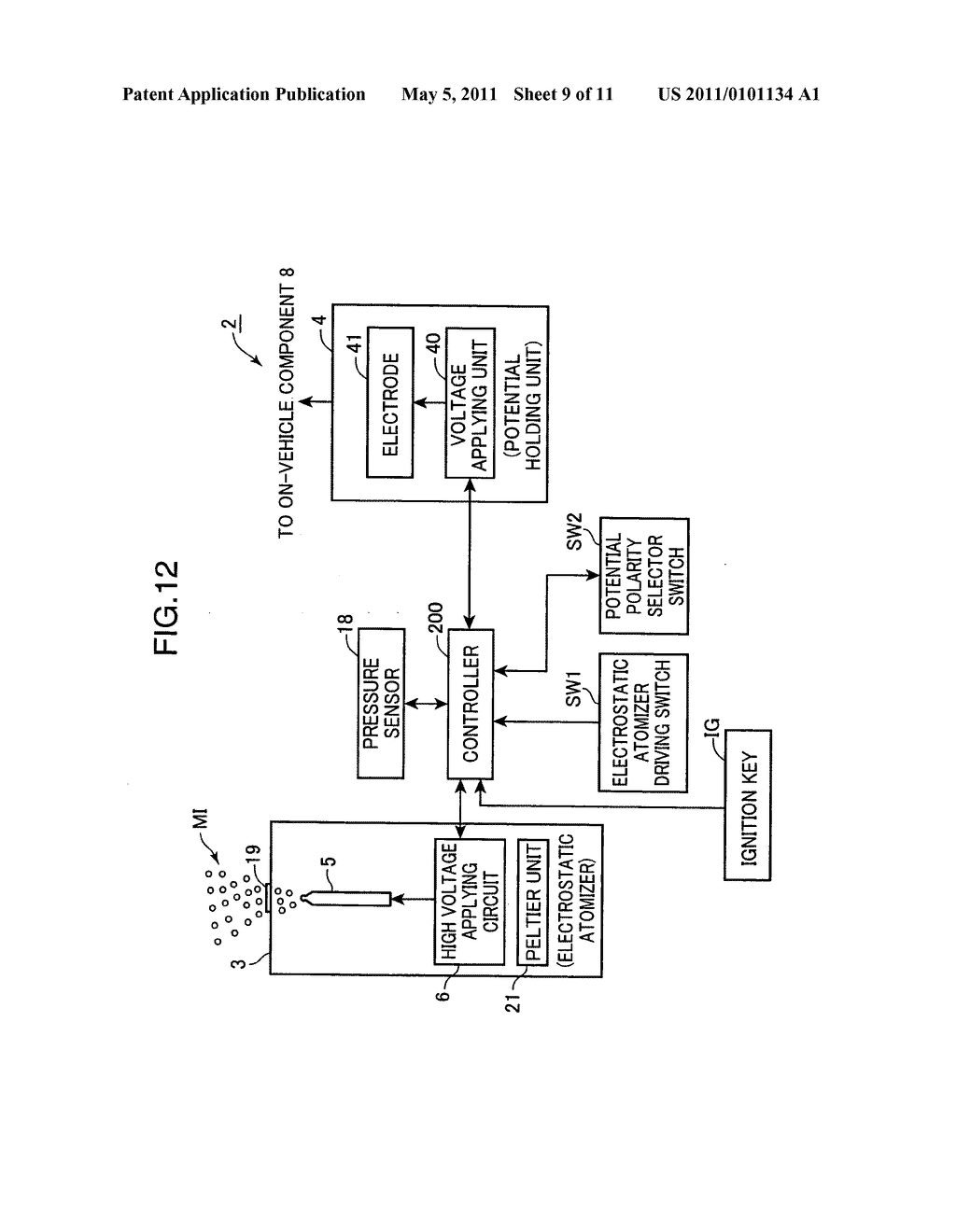 ELECTROSTATIC ATOMIZING APPARATUS FOR VEHICLE - diagram, schematic, and image 10