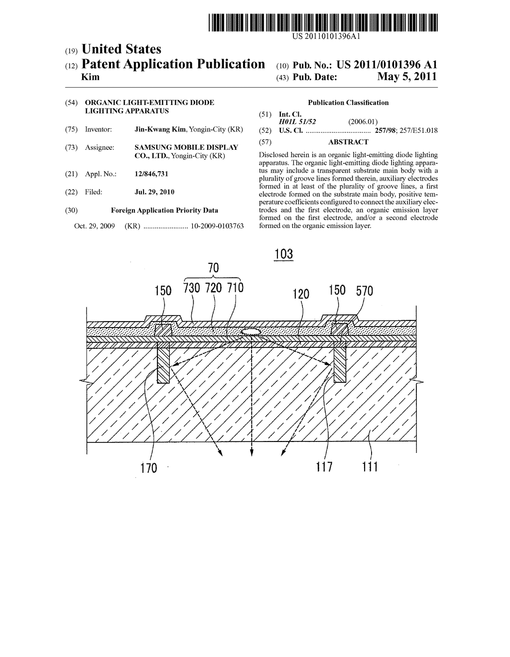 ORGANIC LIGHT-EMITTING DIODE LIGHTING APPARATUS - diagram, schematic, and image 01