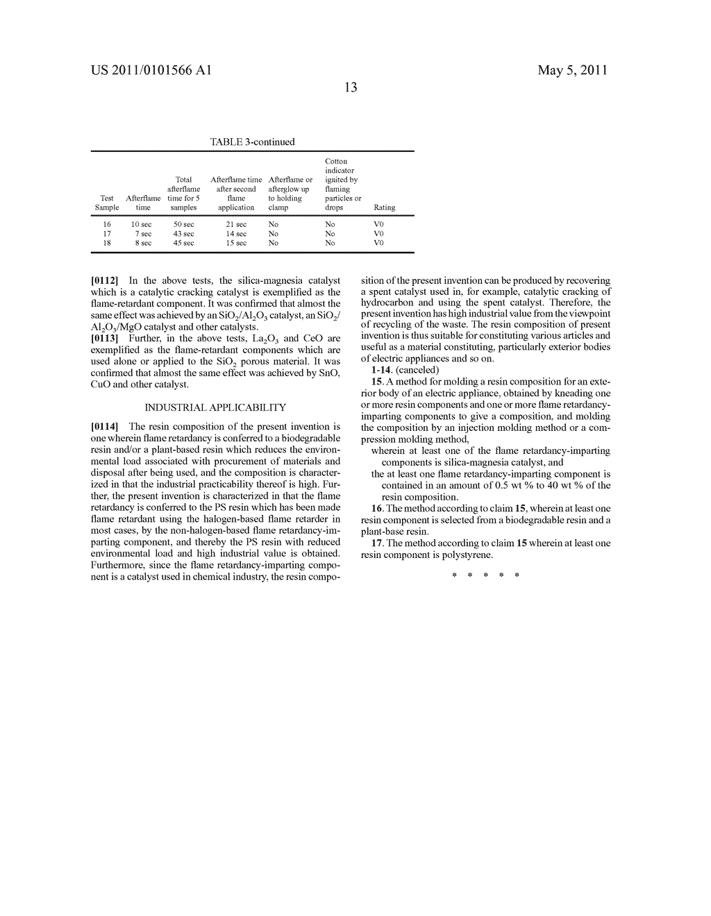 FLAME-RETARDANT RESIN COMPOSITION, PROCESS FOR PRODUCING THE SAME, METHOD OF MOLDING THE SAME - diagram, schematic, and image 15