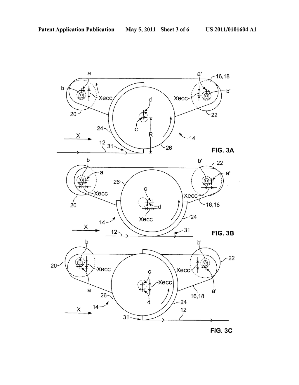 Apparatus for varying the speed of printed products having an external eccentric assembly and method - diagram, schematic, and image 04