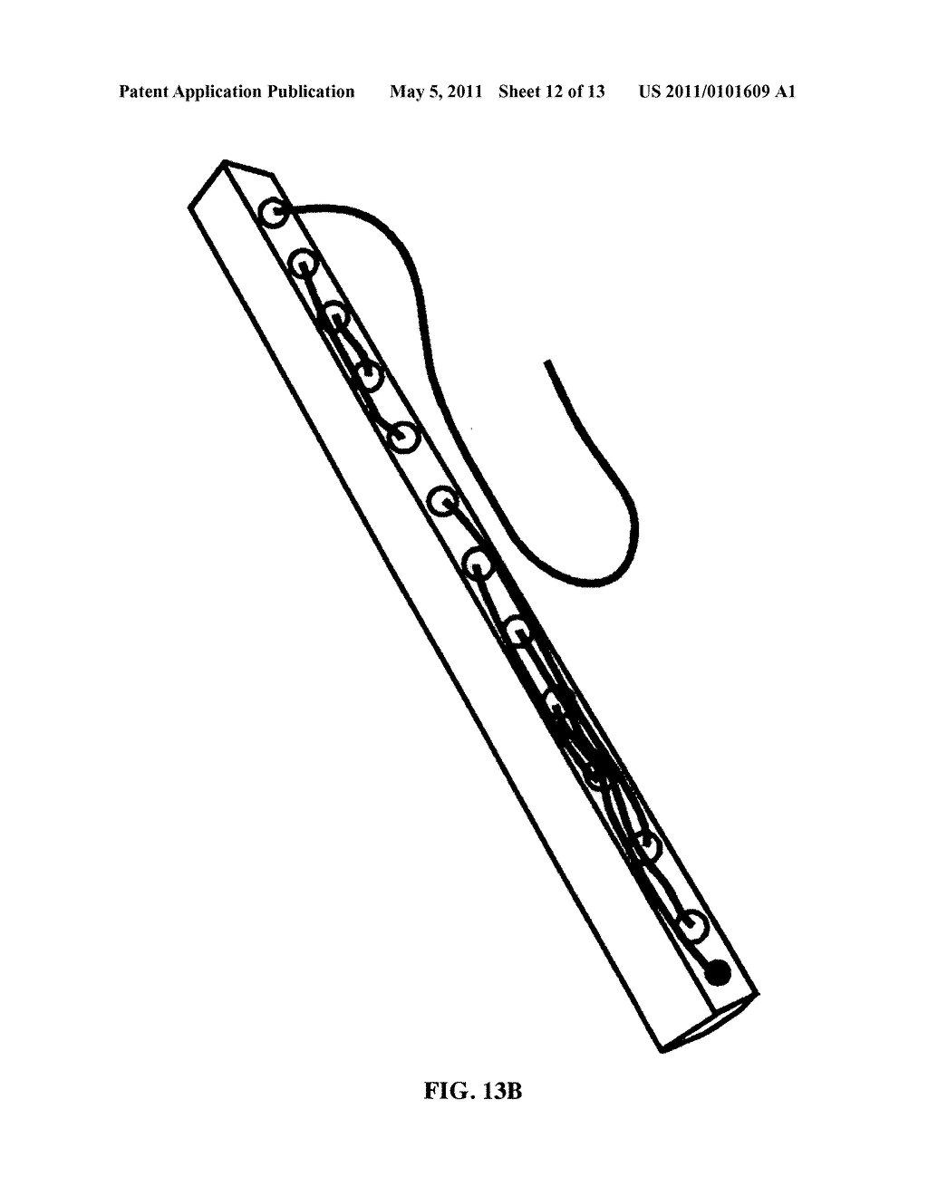 Mechanical puzzle with hinge elements, rope elements, and knot elements - diagram, schematic, and image 13